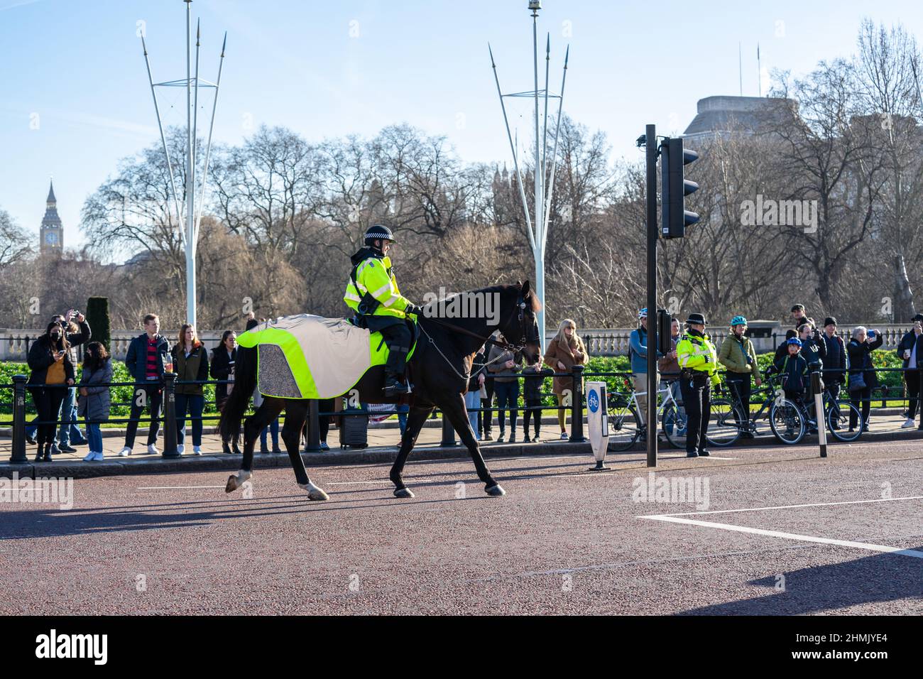 Montato poliziotto MET fuori Buckingham Palace. Londra, 30 gennaio 2022 Foto Stock