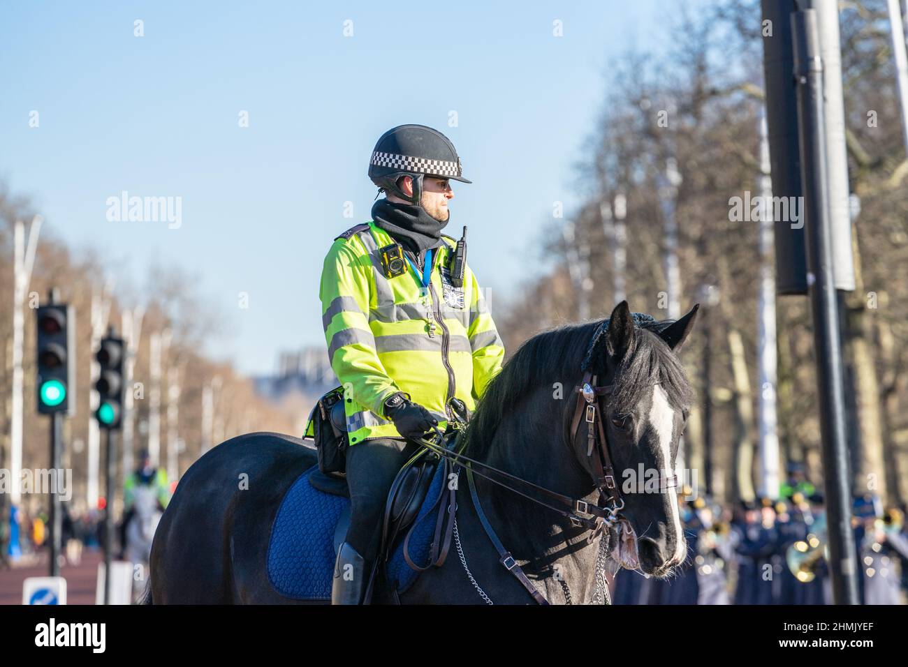 Montato poliziotto MET fuori Buckingham Palace. Londra, 30 gennaio 2022 Foto Stock