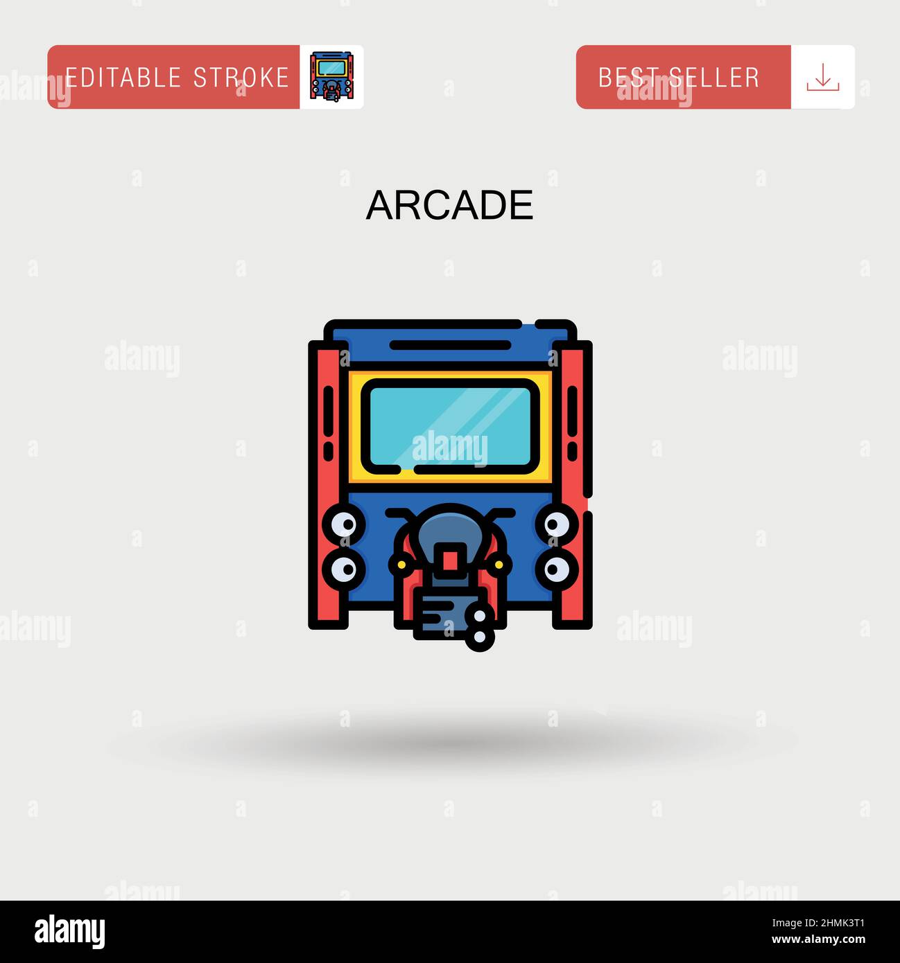 Icona vettoriale semplice Arcade. Illustrazione Vettoriale