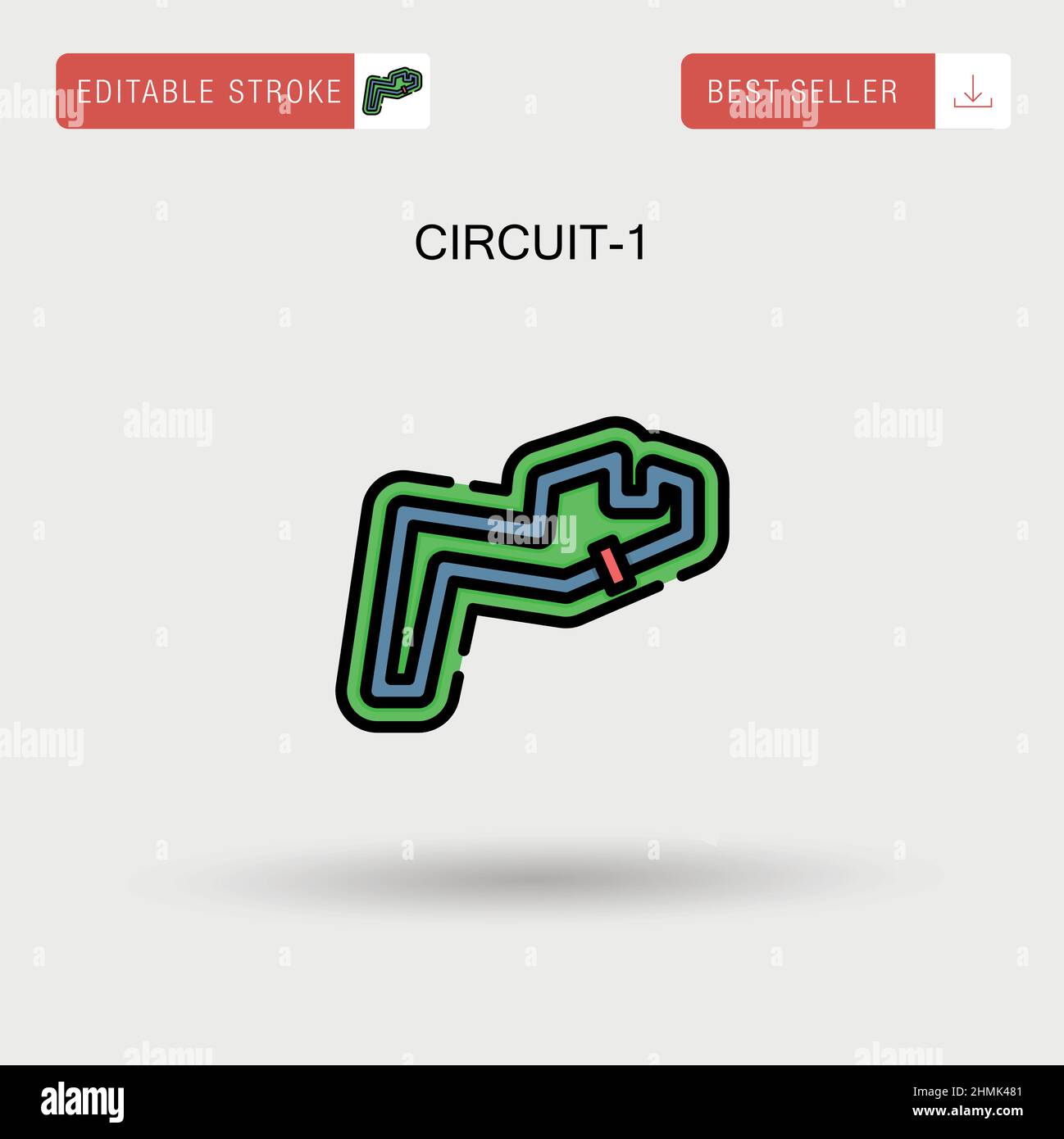 Icona vettore semplice Circuit-1. Illustrazione Vettoriale