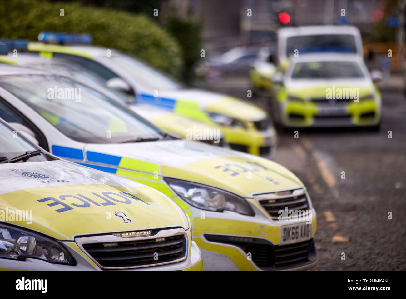 Warrington Town Center cheshire Police auto liveried Foto Stock