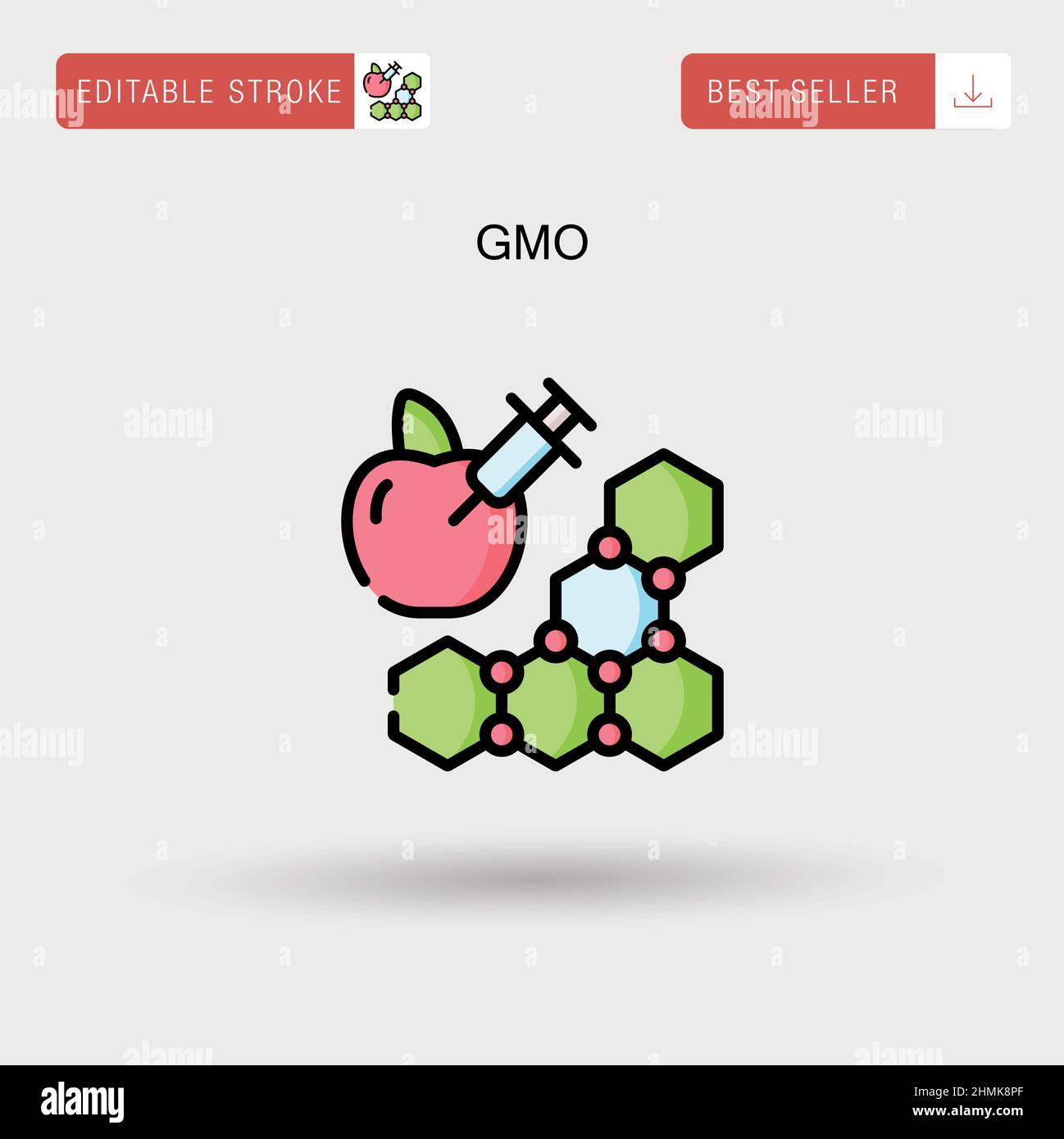 Icona vettore semplice GMO. Illustrazione Vettoriale