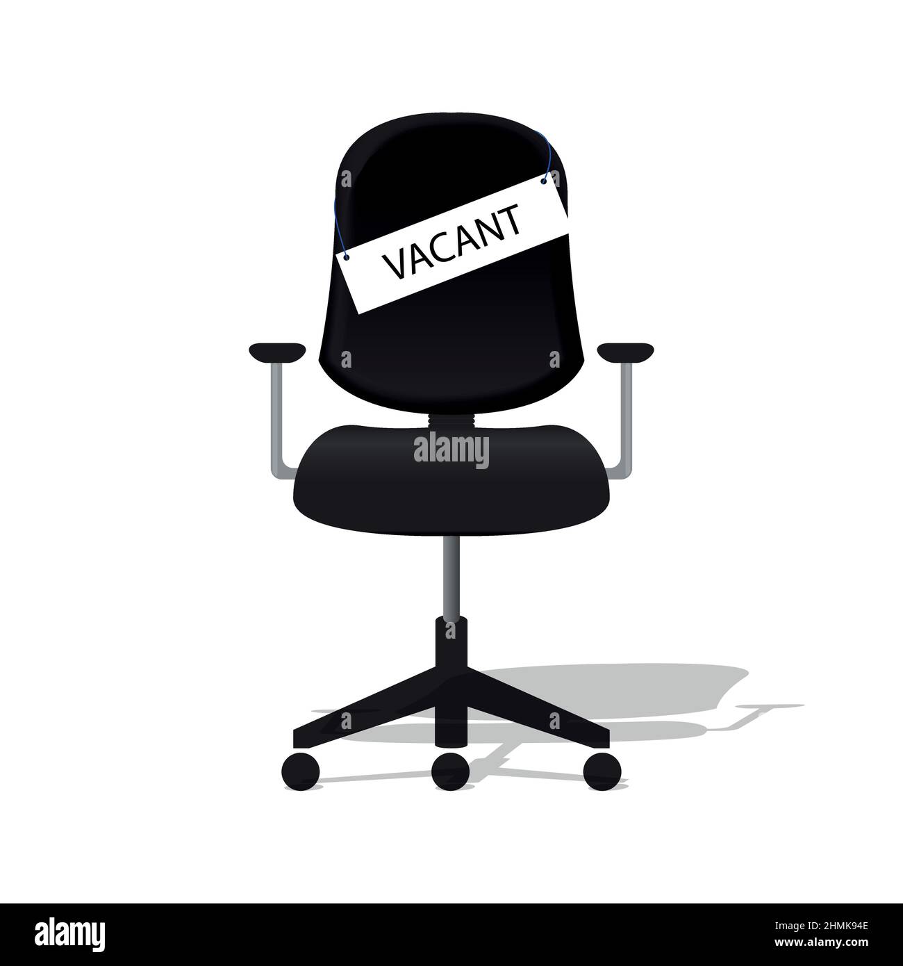 Sedia da ufficio vacante, simbolo per reclutamento, posto vacante o opportunità, illustrazione vettoriale Illustrazione Vettoriale