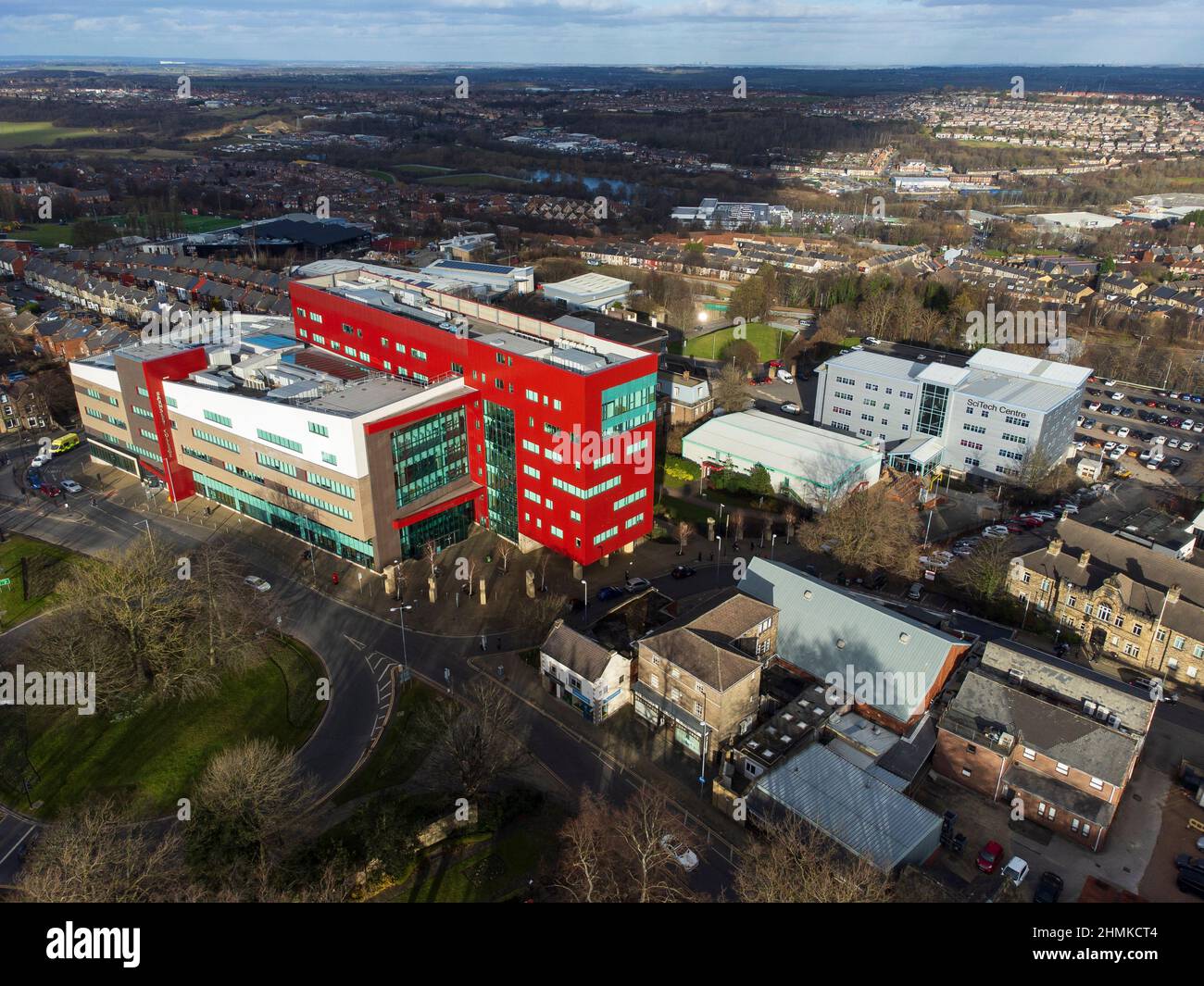 Vista aerea del Barnsley College Foto Stock