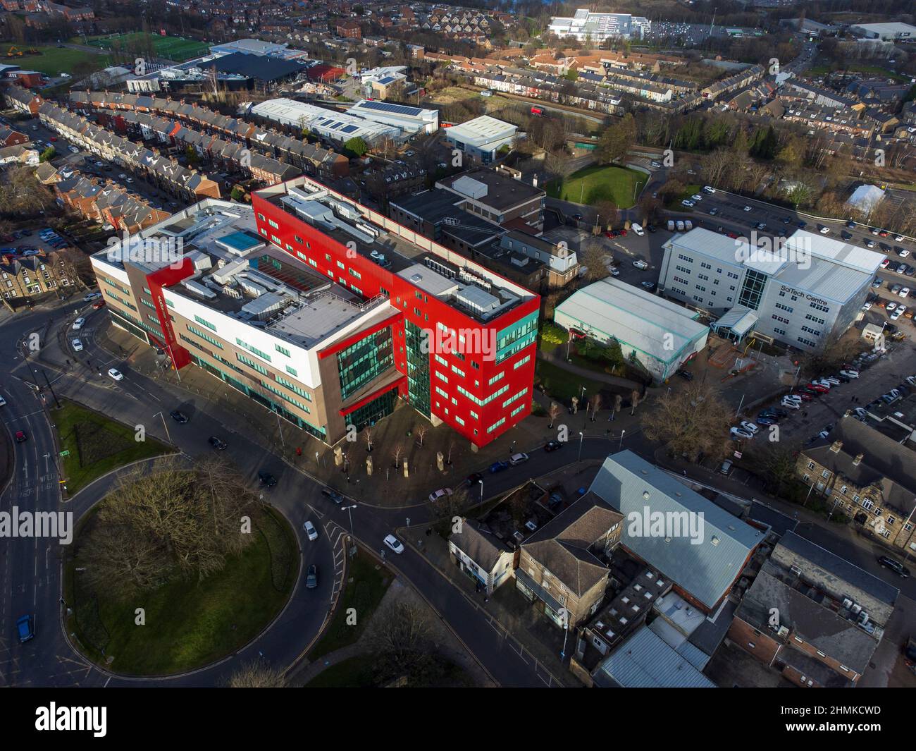 Vista aerea del Barnsley College Foto Stock