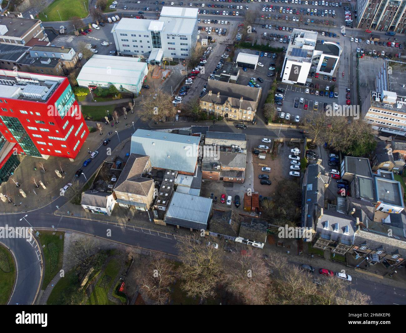 Barnsley Chronicle vista aerea, 47 Church Street Barnsley S70 2AS Foto Stock