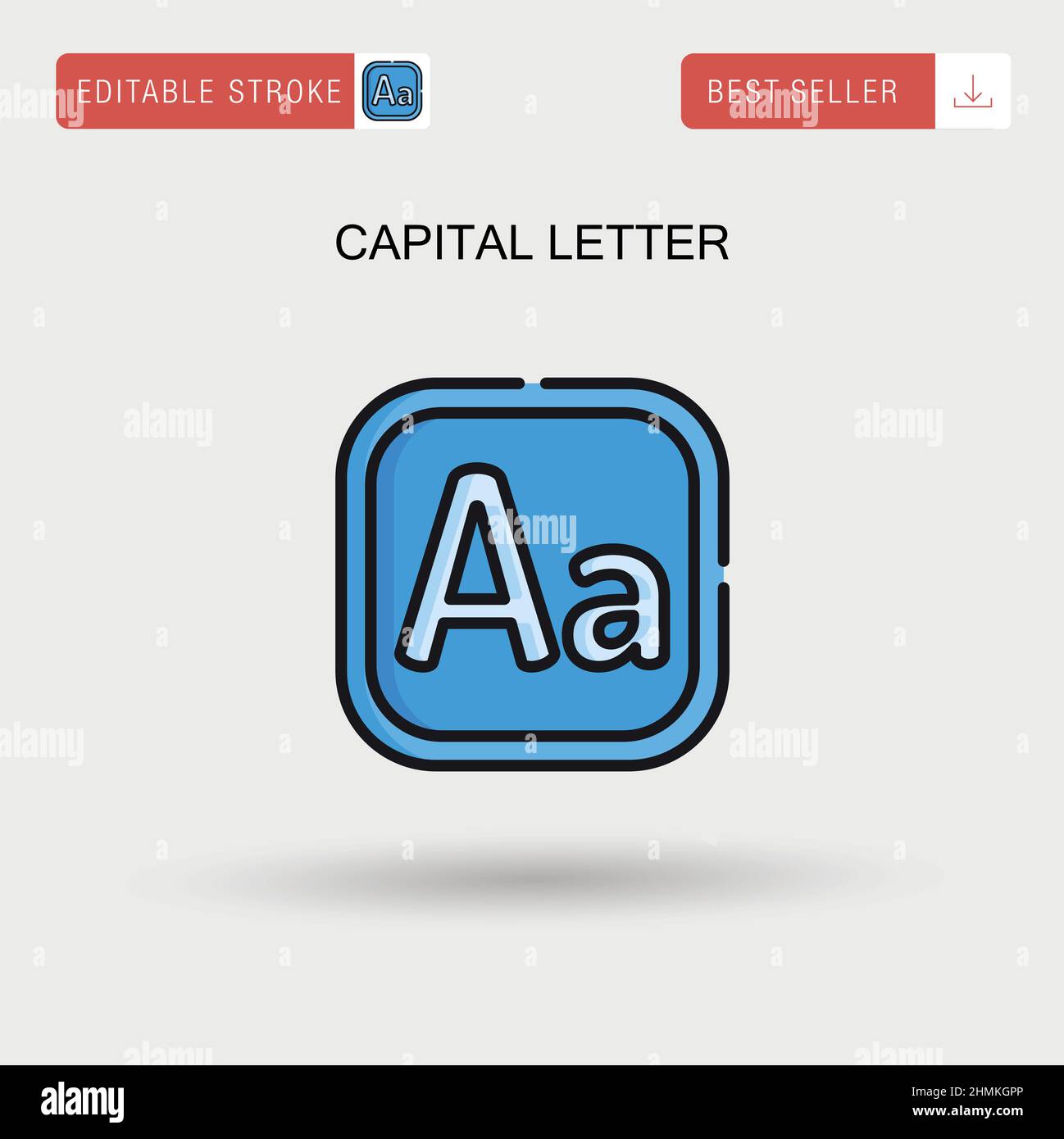 Lettera maiuscola icona vettoriale semplice. Illustrazione Vettoriale