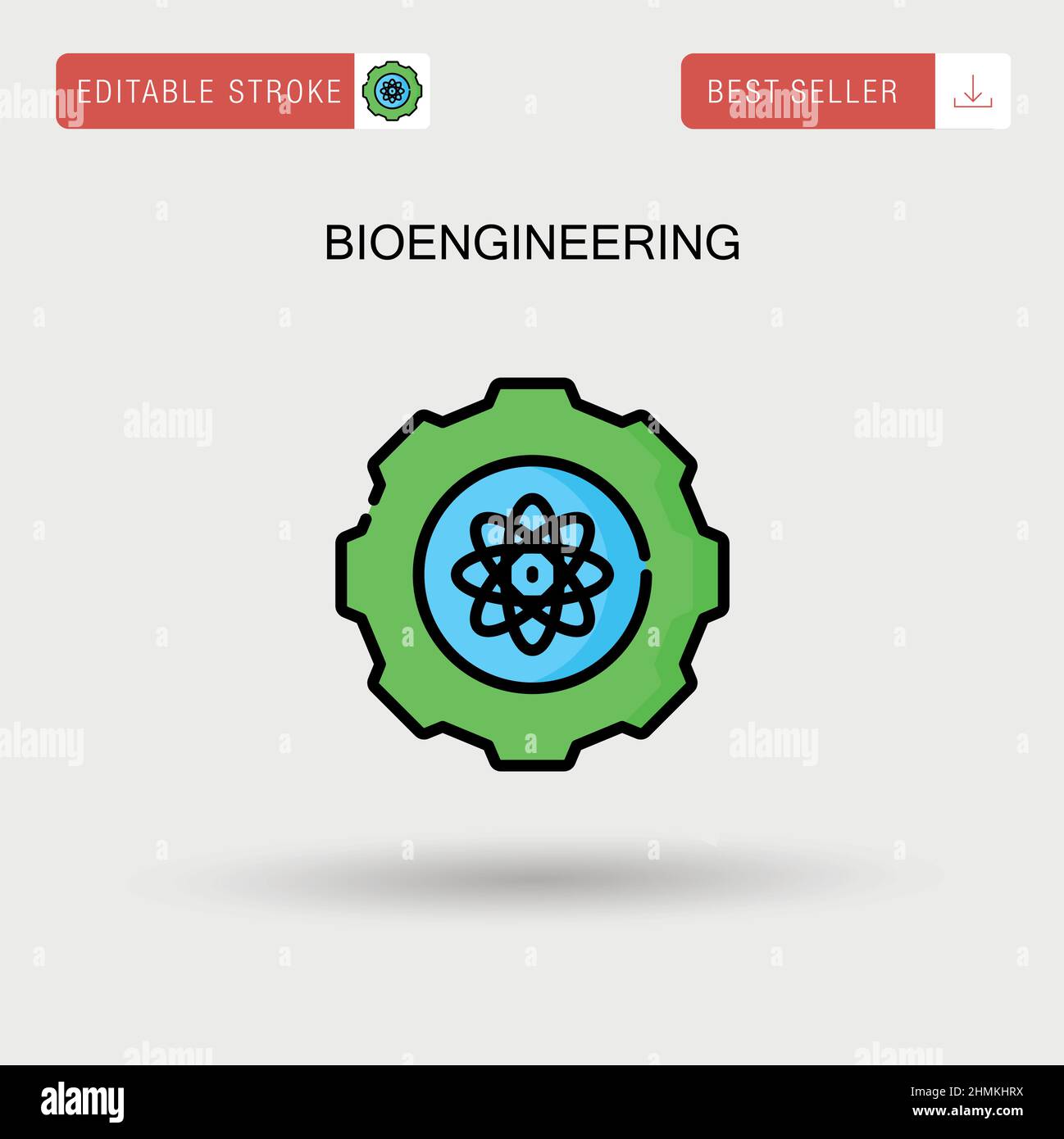 Icona del vettore semplice di bioingegneria. Illustrazione Vettoriale