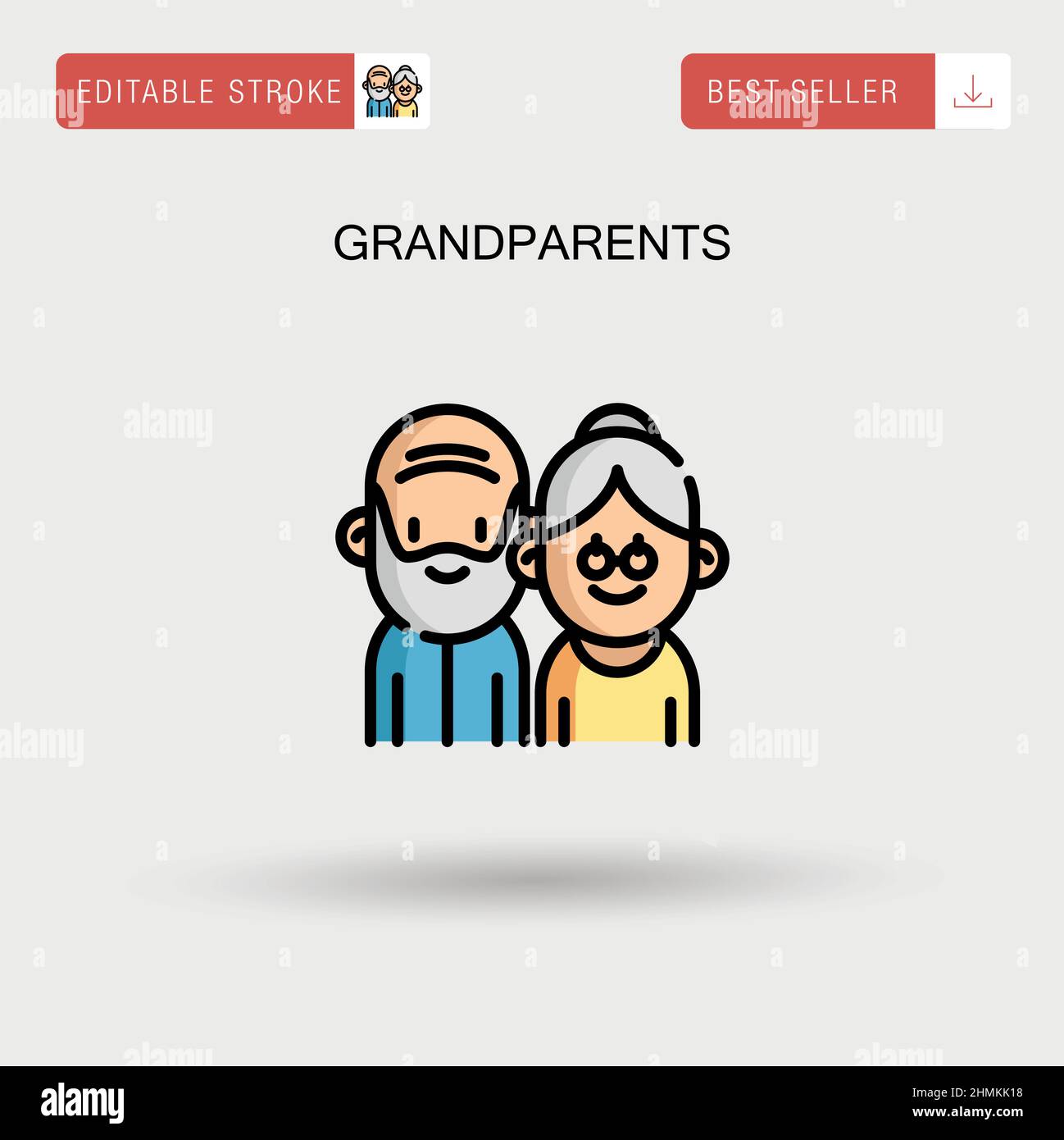 Icona vettore semplice nonni. Illustrazione Vettoriale