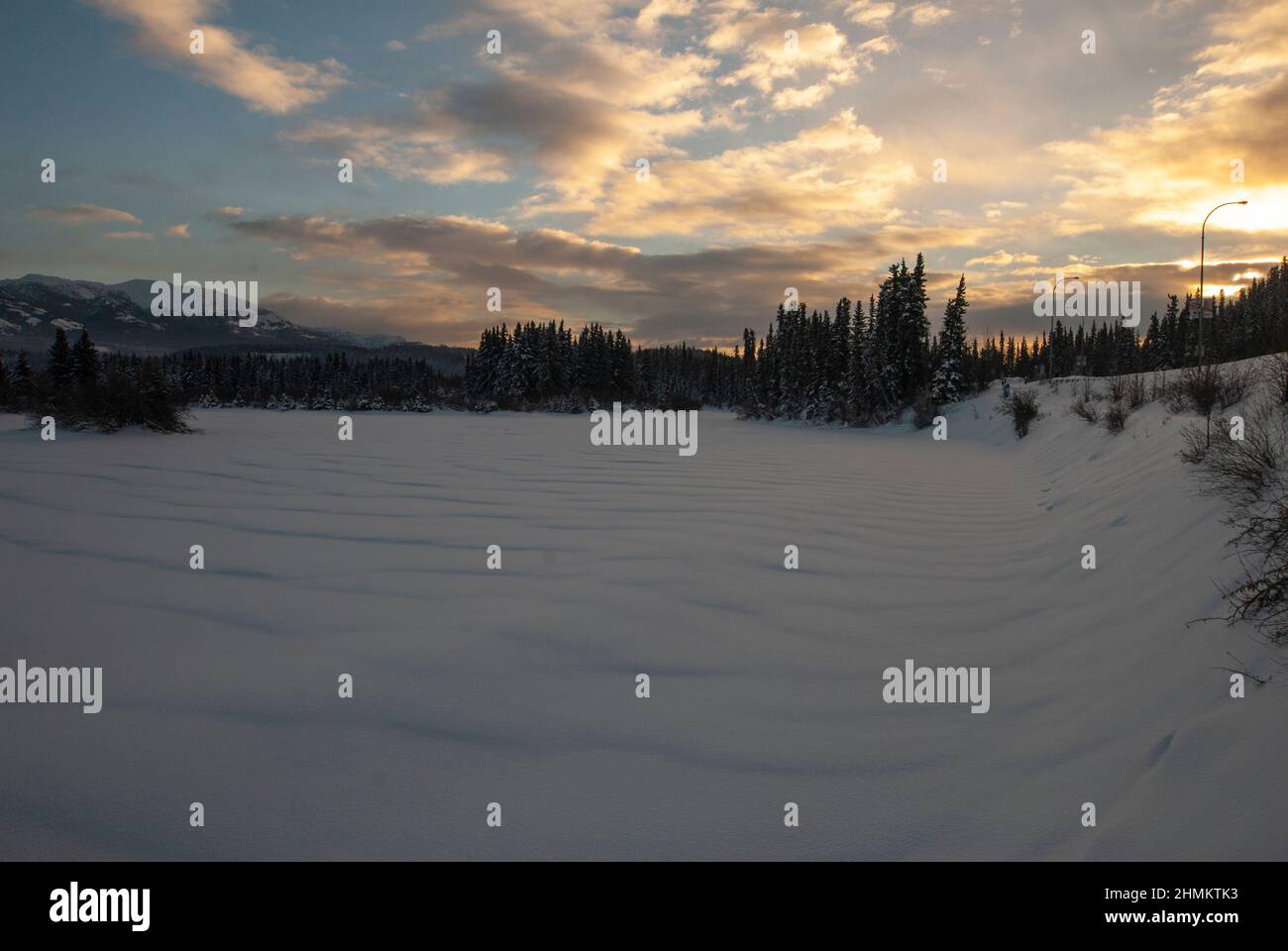 Lago di Schwatka, Whitehorse, Yukon, Canada Foto Stock