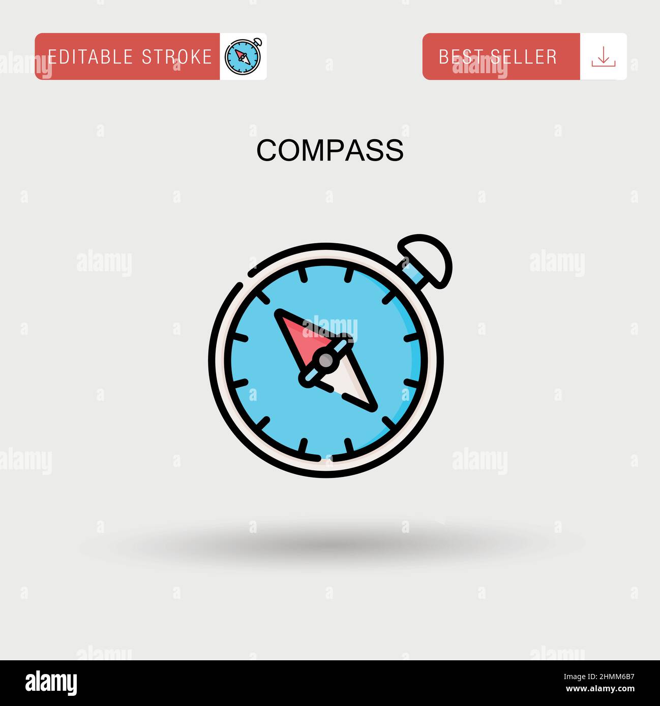 Icona vettore bussola semplice. Illustrazione Vettoriale