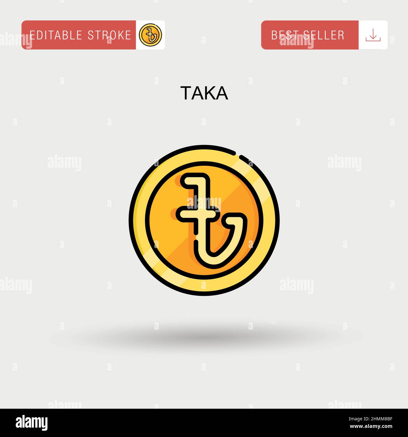 Icona vettore semplice Taka. Illustrazione Vettoriale