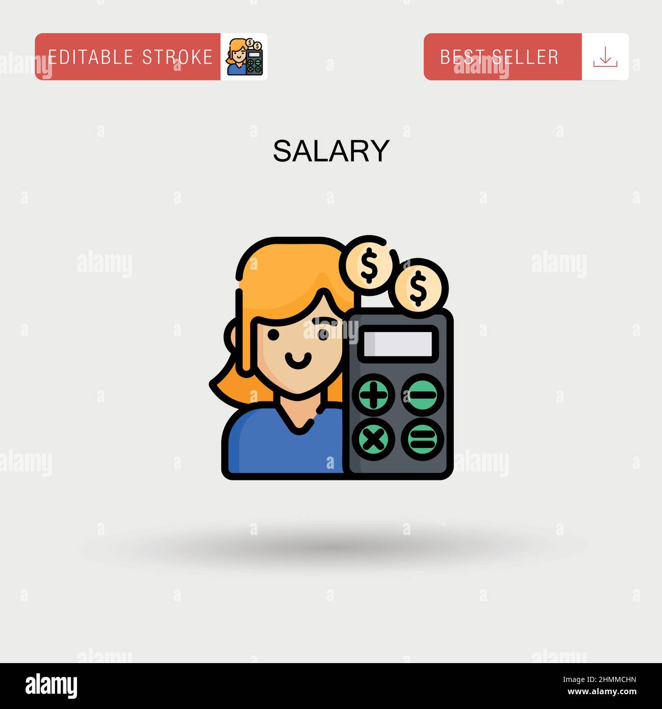 Icona del vettore stipendio semplice. Illustrazione Vettoriale