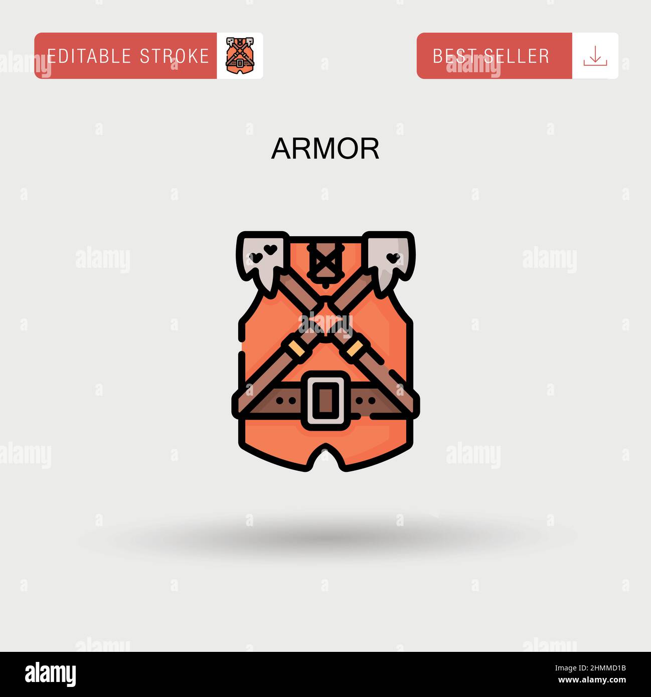 Icona vettore armatura semplice. Illustrazione Vettoriale