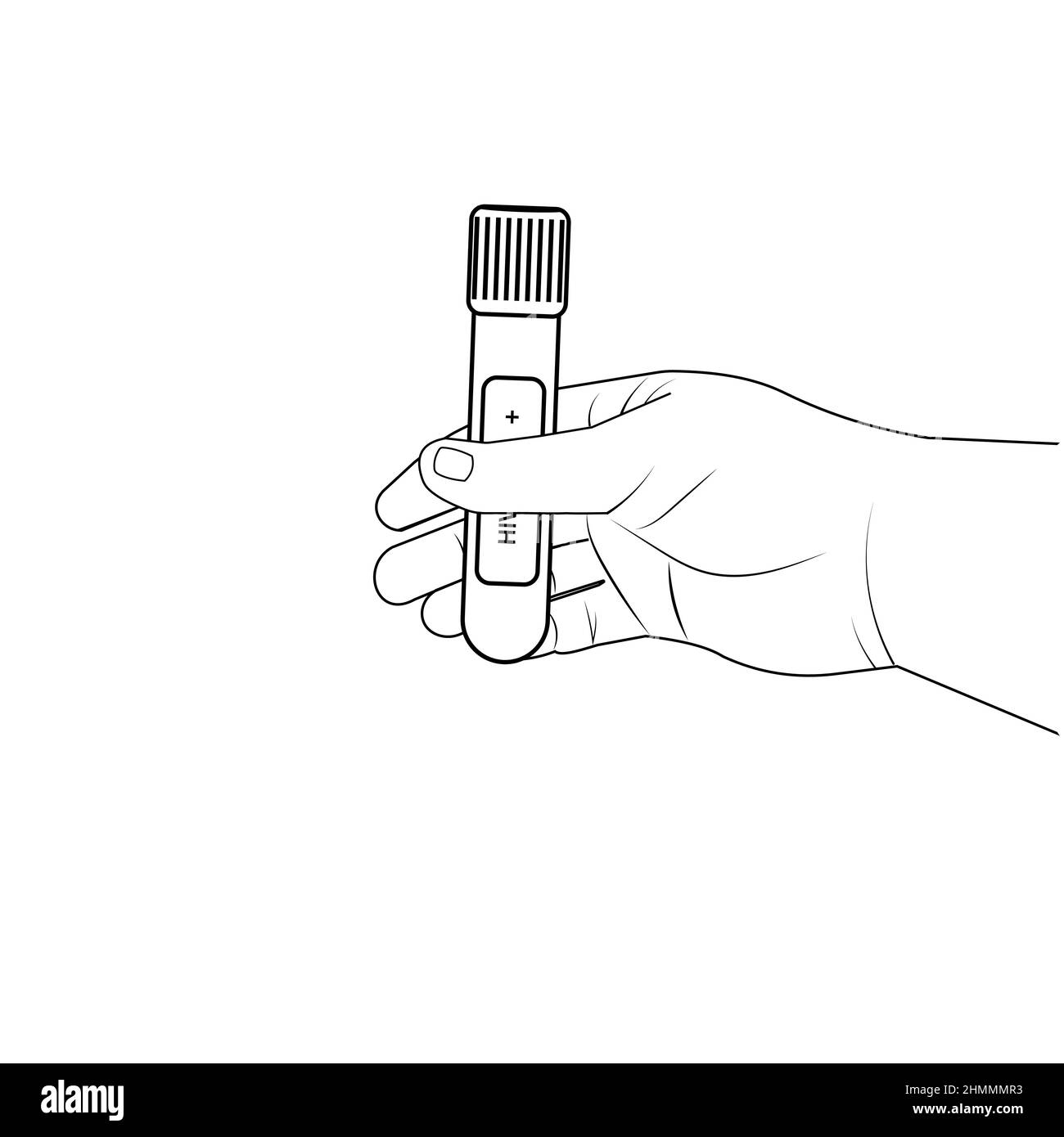 Un kit per analisi HIV con una provetta per analisi del sangue da laboratorio. Illustrazione vettoriale Illustrazione Vettoriale