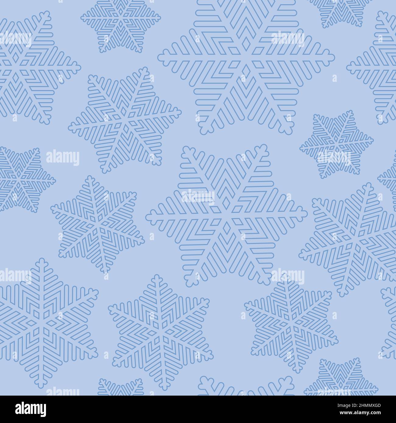 Fiocchi di neve inverno nuovo anno vettore senza cuciture su sfondo blu. Illustrazione Vettoriale