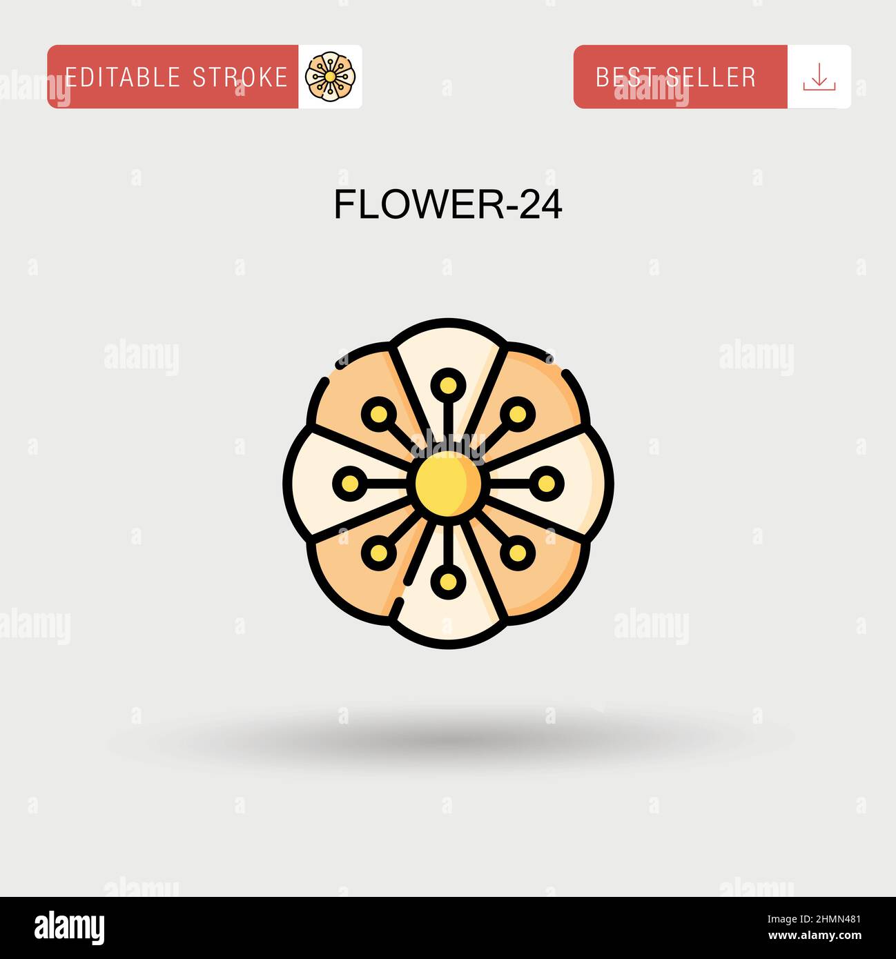 Flower-24 icona vettoriale semplice. Illustrazione Vettoriale