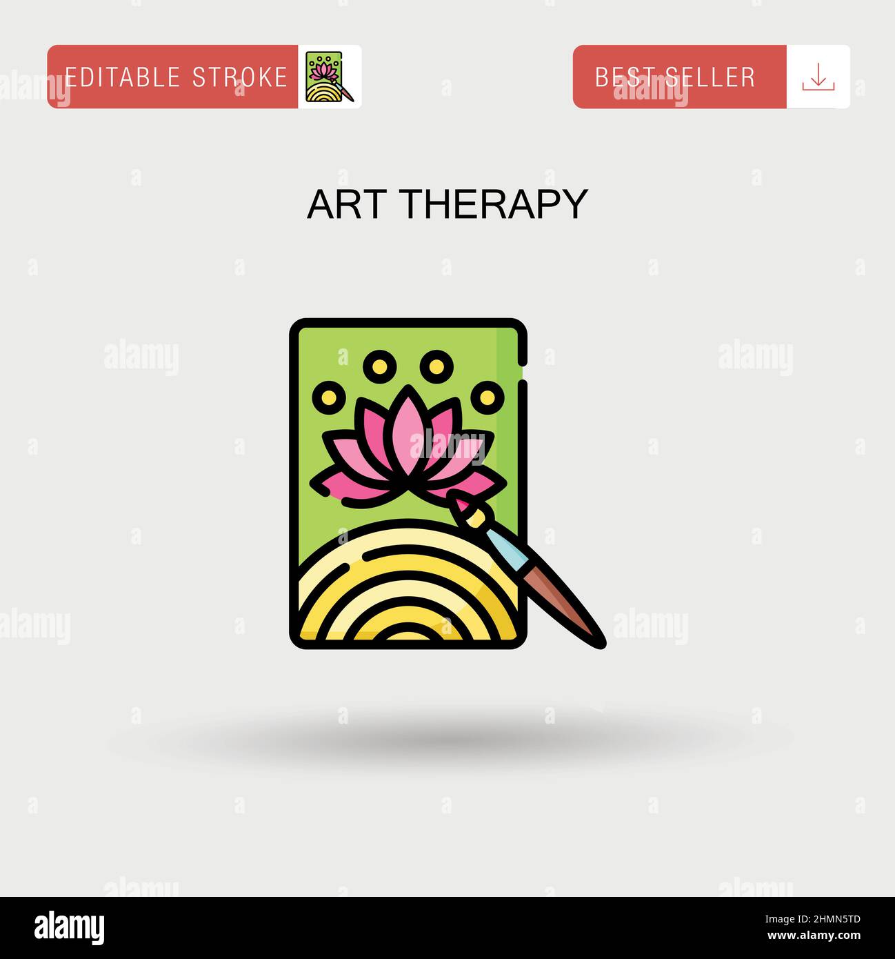 Icona vettoriale semplice per la terapia d'arte. Illustrazione Vettoriale