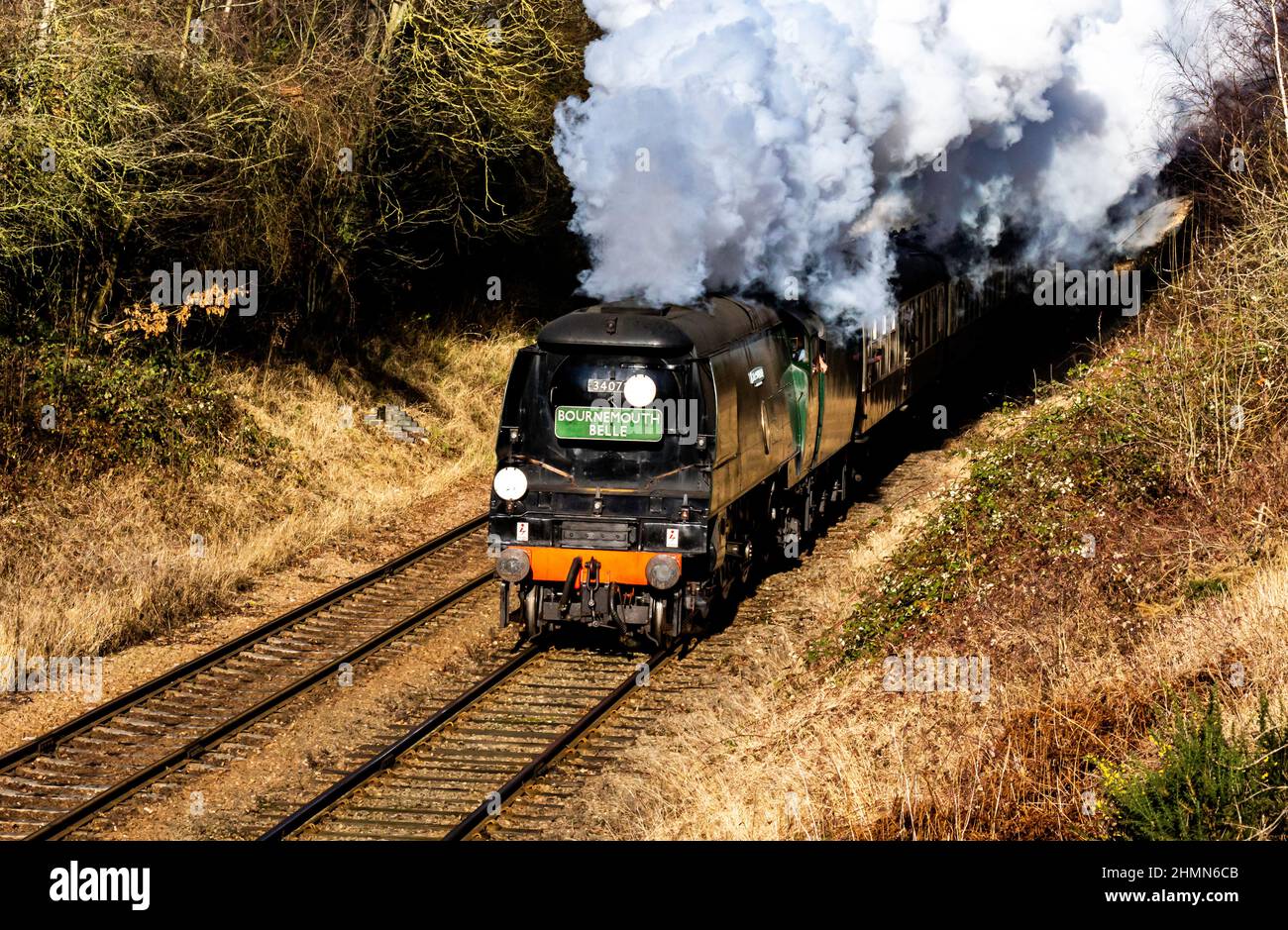 BR Battaglia di Gran Bretagna classe 34072 regolatore “257 Squadron” aperto sulla Great Central Railway Foto Stock