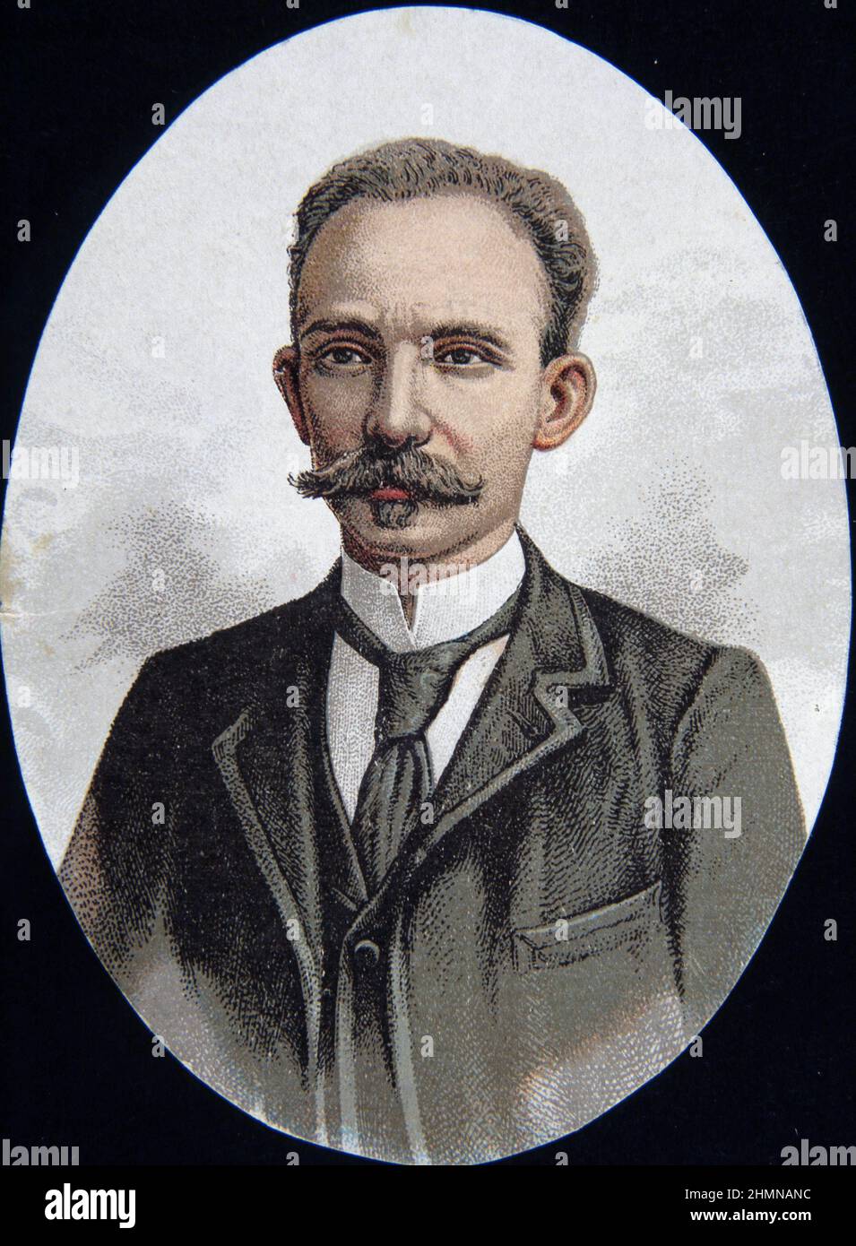 MARTI , JOSE JULIAN. POLITICO Y ESCRITOR CUBANO . LA HABANA 1853 - 1895. GRABADO RITRATO. Foto Stock