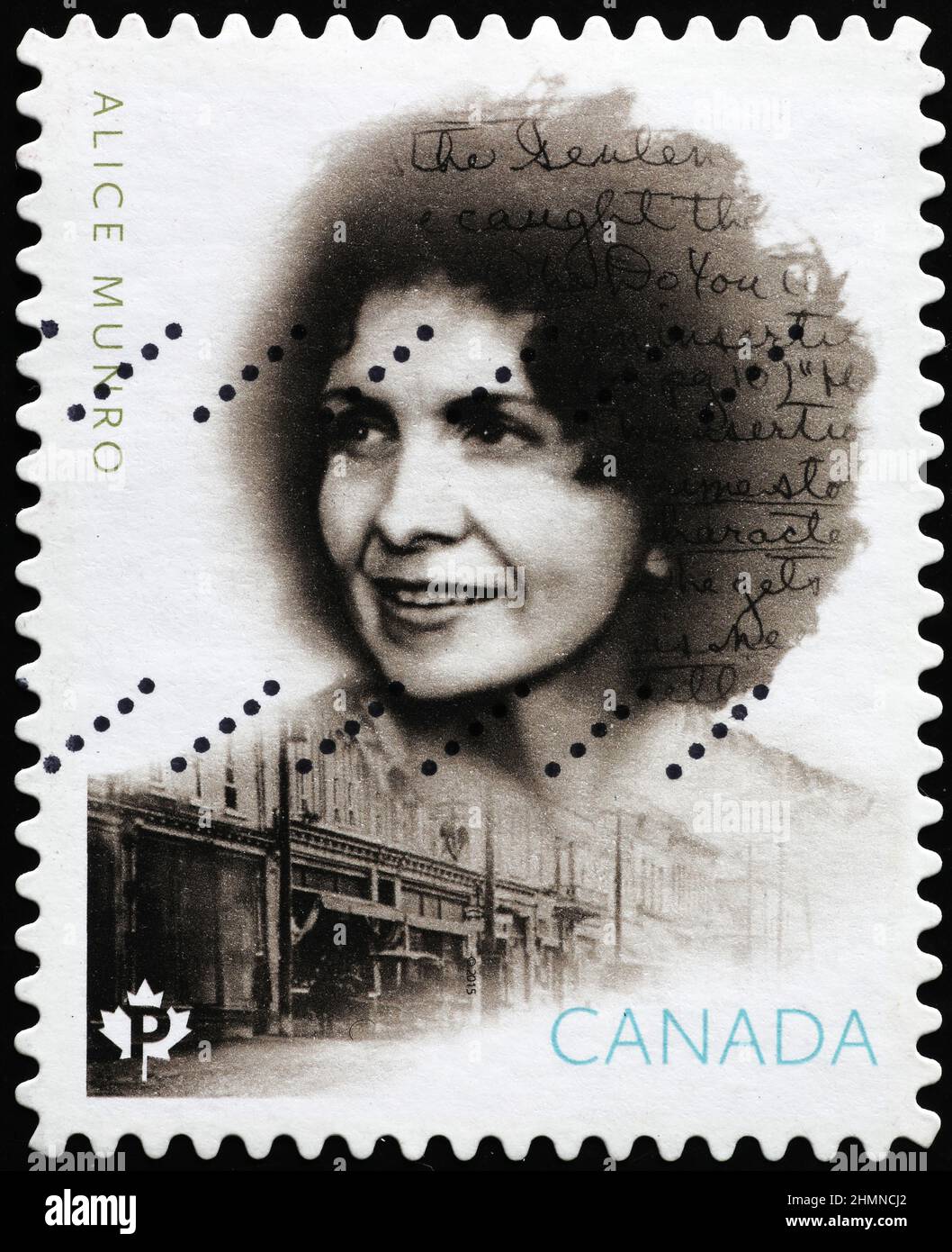 Alice Munro sul francobollo canadese Foto Stock