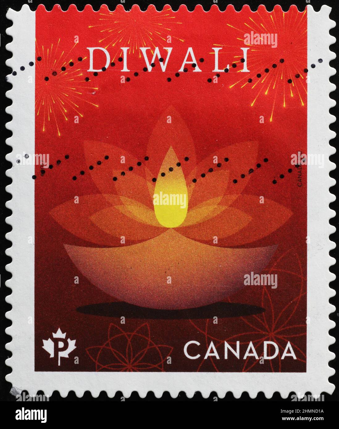 Festa di Diwali su francobollo americano Foto Stock