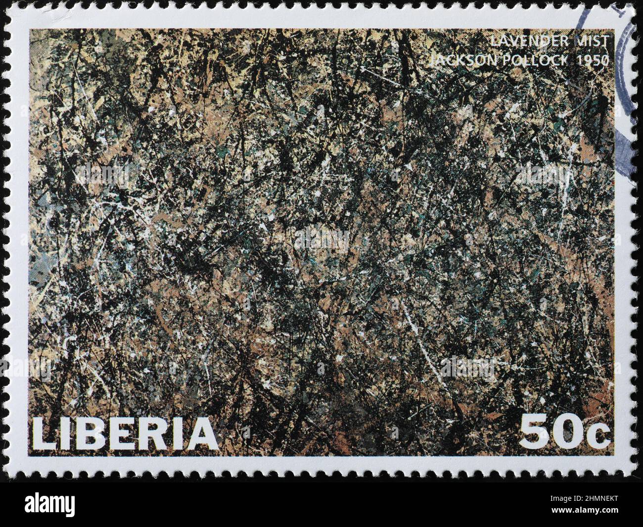 Nebbia di lavanda di Jackson Pollock su francobollo Foto Stock