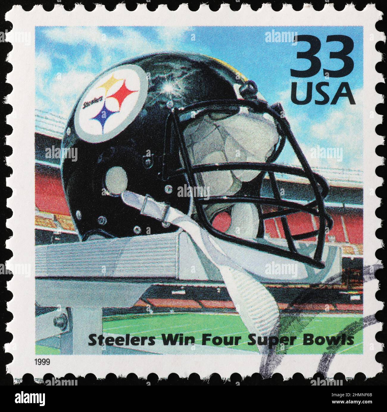 Pittsburgh Steelers celebrato su francobollo americano Foto Stock