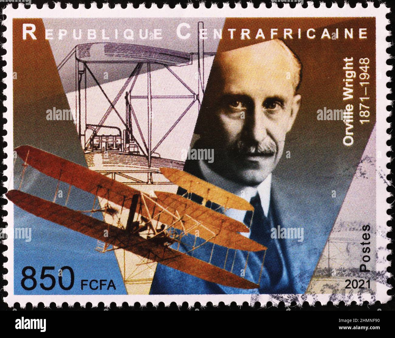 Ritratto di Orville Wright sul francobollo Foto Stock