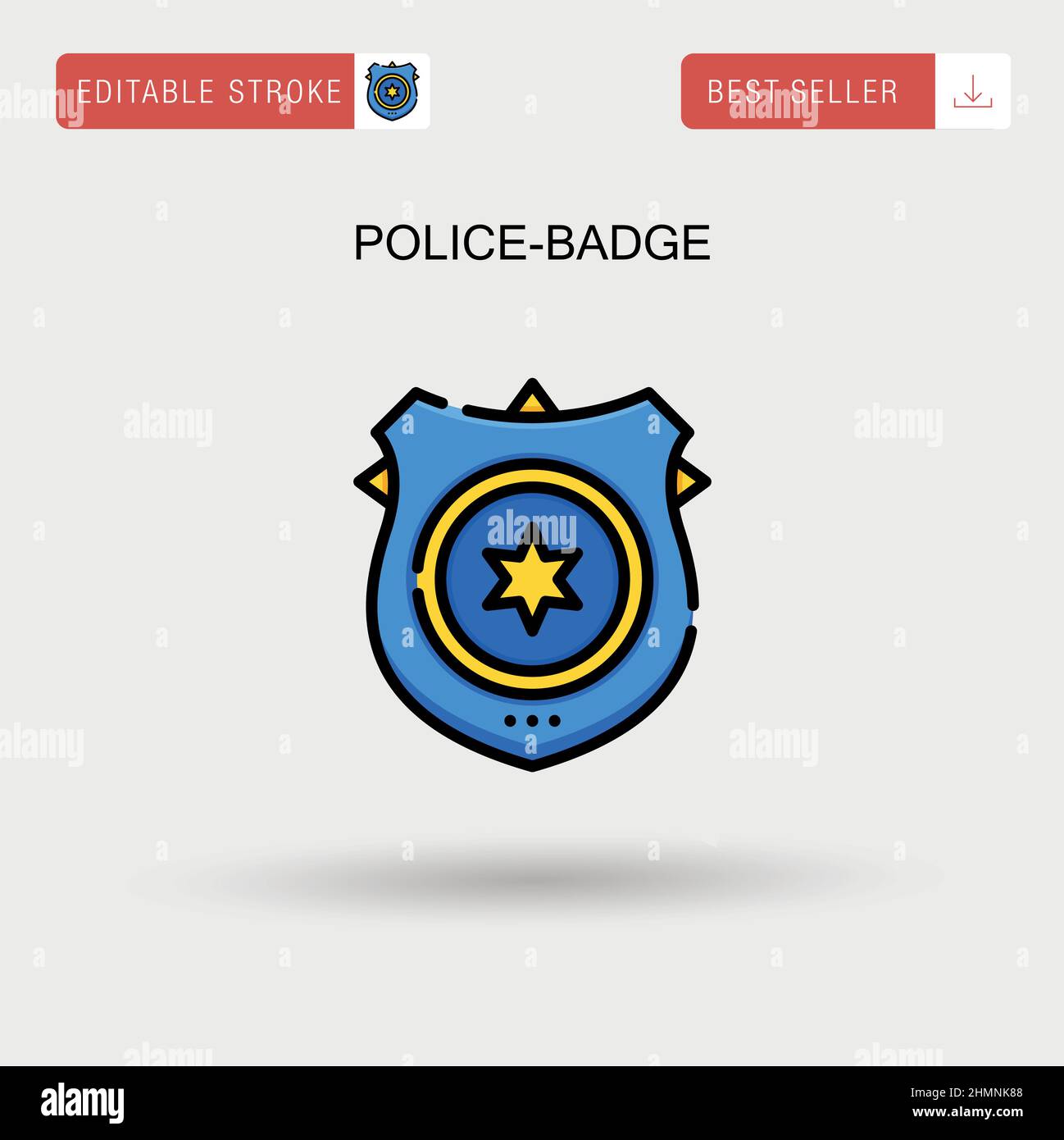 Polizia-badge semplice icona vettoriale. Illustrazione Vettoriale