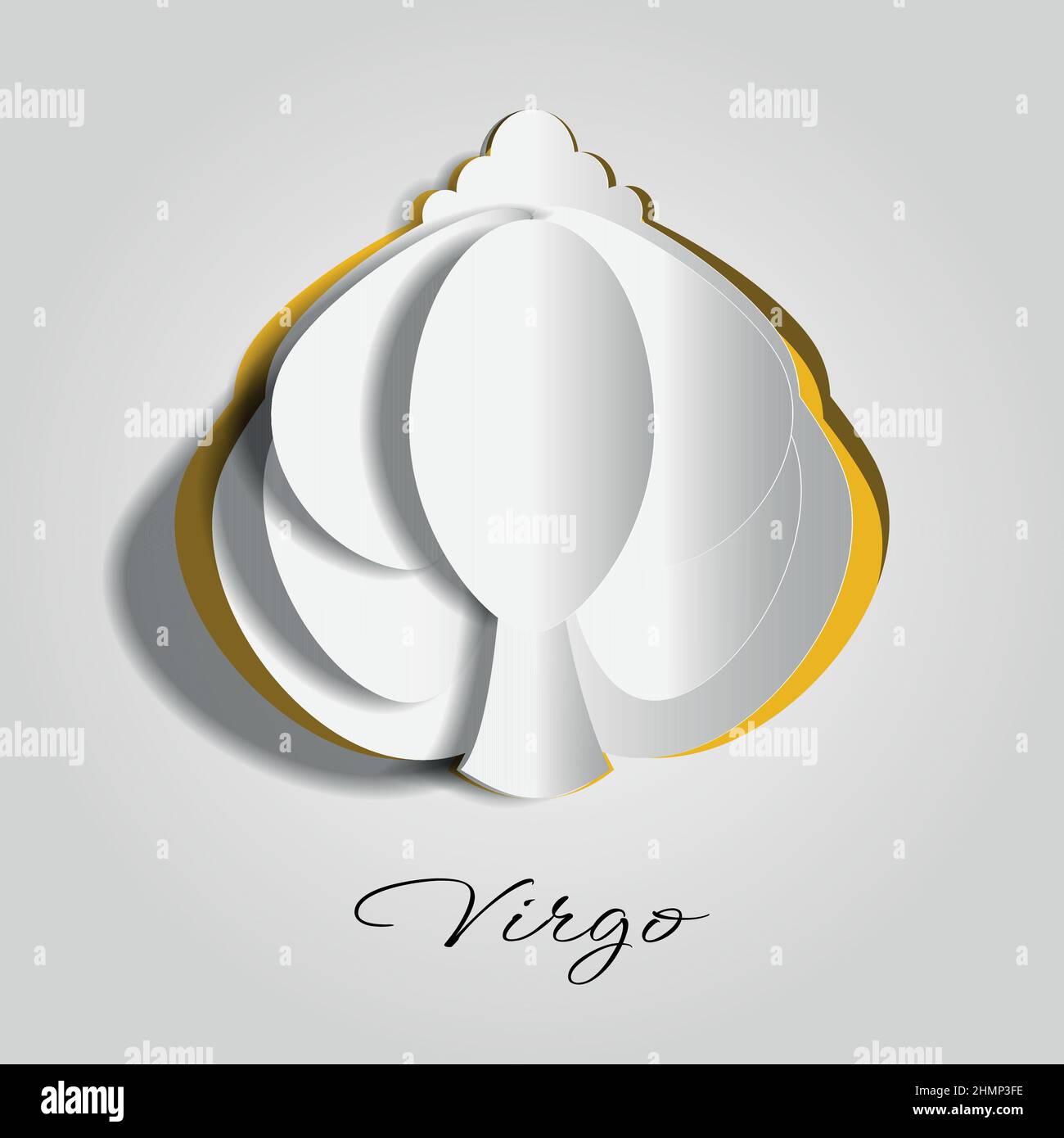 Virgo, simbolo zodiaco su carta tagliata o carta scolpita Illustrazione Vettoriale