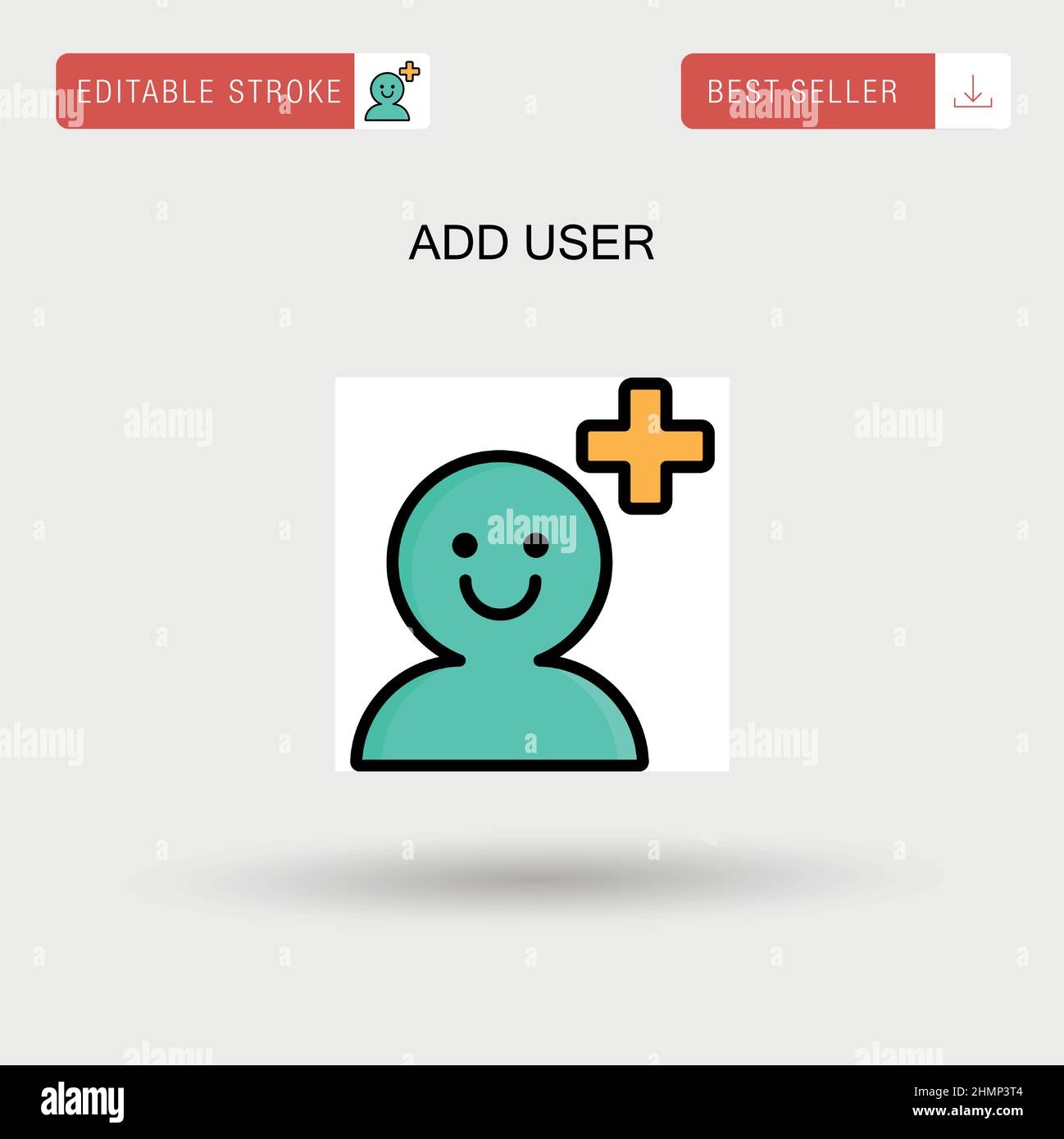 Aggiungi icona vettore semplice utente. Illustrazione Vettoriale
