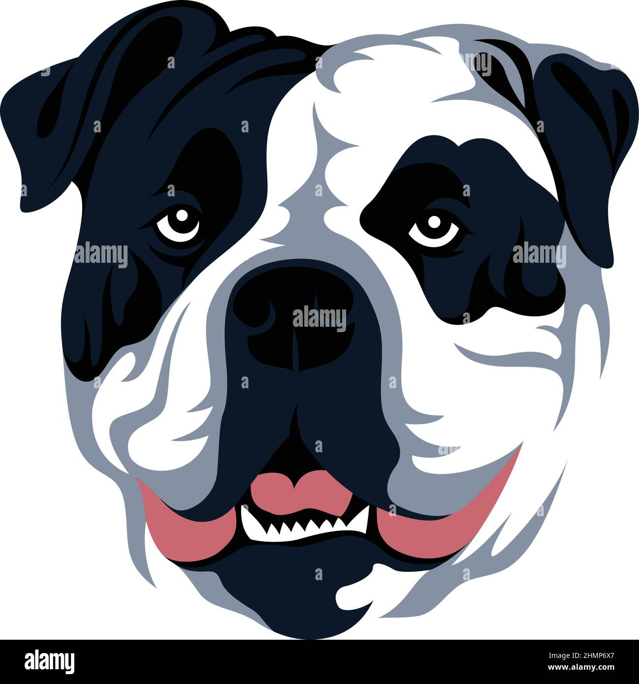Disegno vettoriale della testa Bulldog inglese Illustrazione Vettoriale