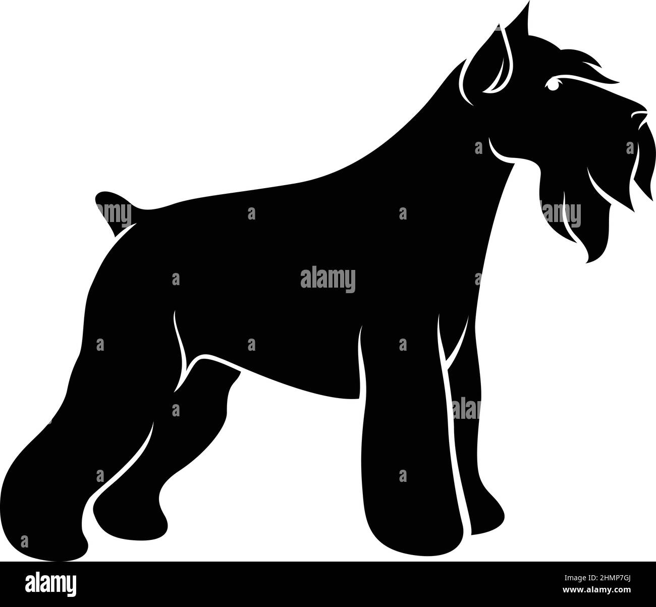 Silhouette di Mini Schnauzer Dog Illustrazione Vettoriale