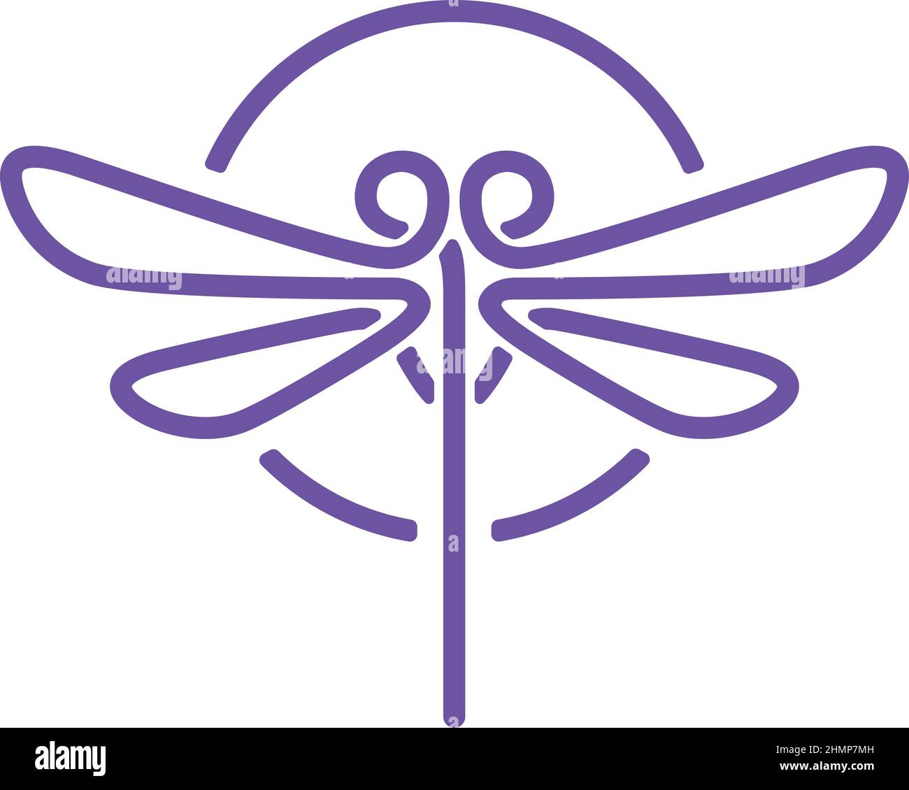 Simple Line Art Design di Dragonfly Illustrazione Vettoriale