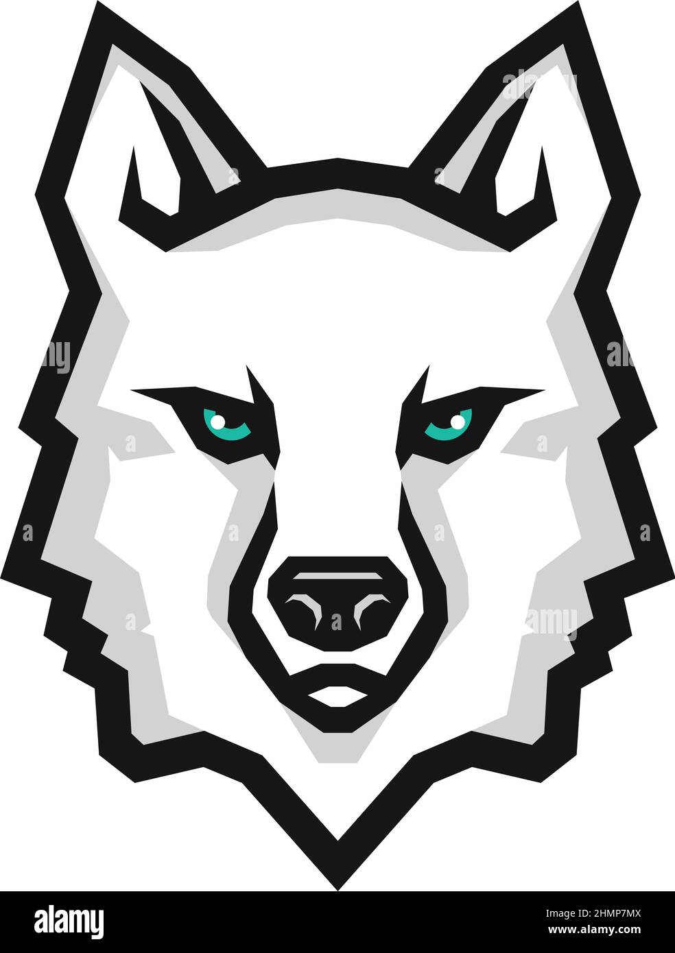 Human Faces Hiding in the Head of the Wolf Vector Design Illustrazione Vettoriale