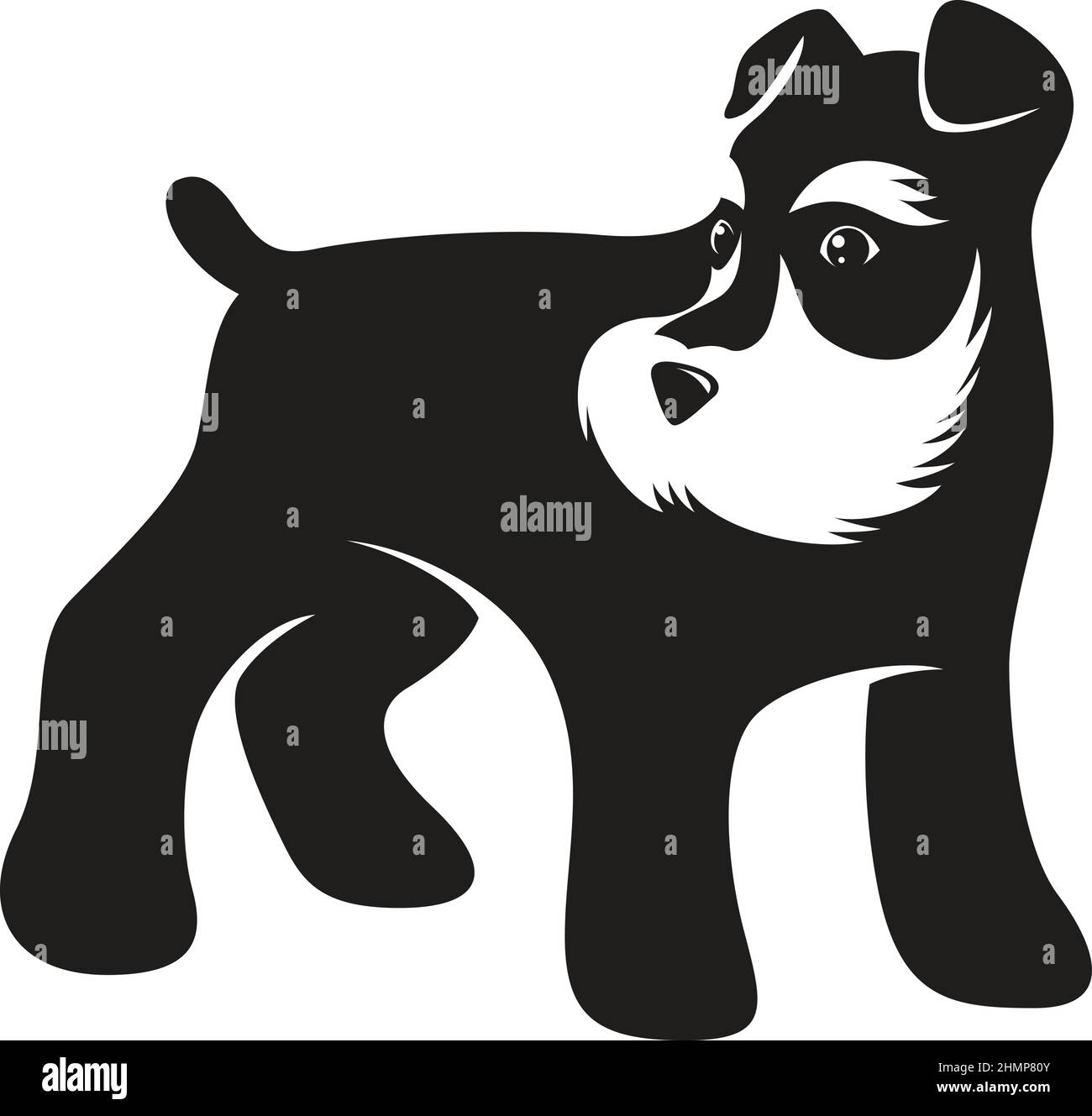 Semplice silhouette di Mini cane Schnauzer Illustrazione Vettoriale