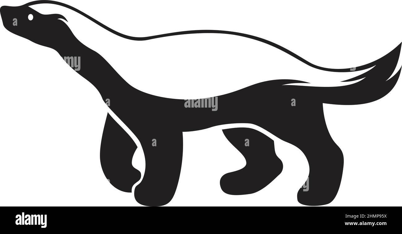 Vista laterale a piedi del Badger del miele Illustrazione Vettoriale