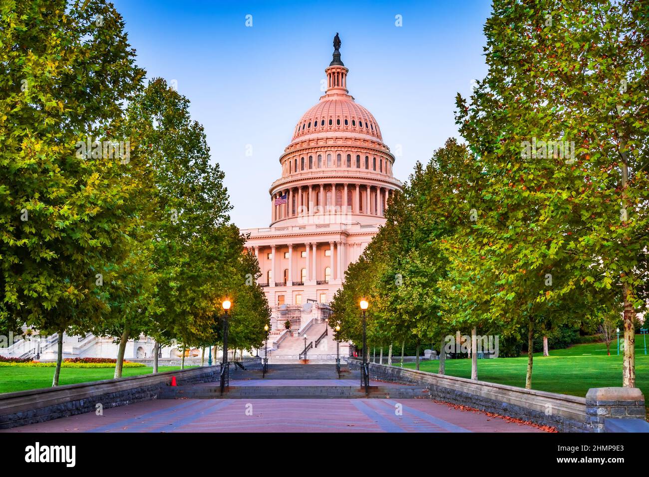 Washington DC, Campidoglio degli Stati Uniti in serata. Legislazione degli Stati Uniti d'America. Foto Stock