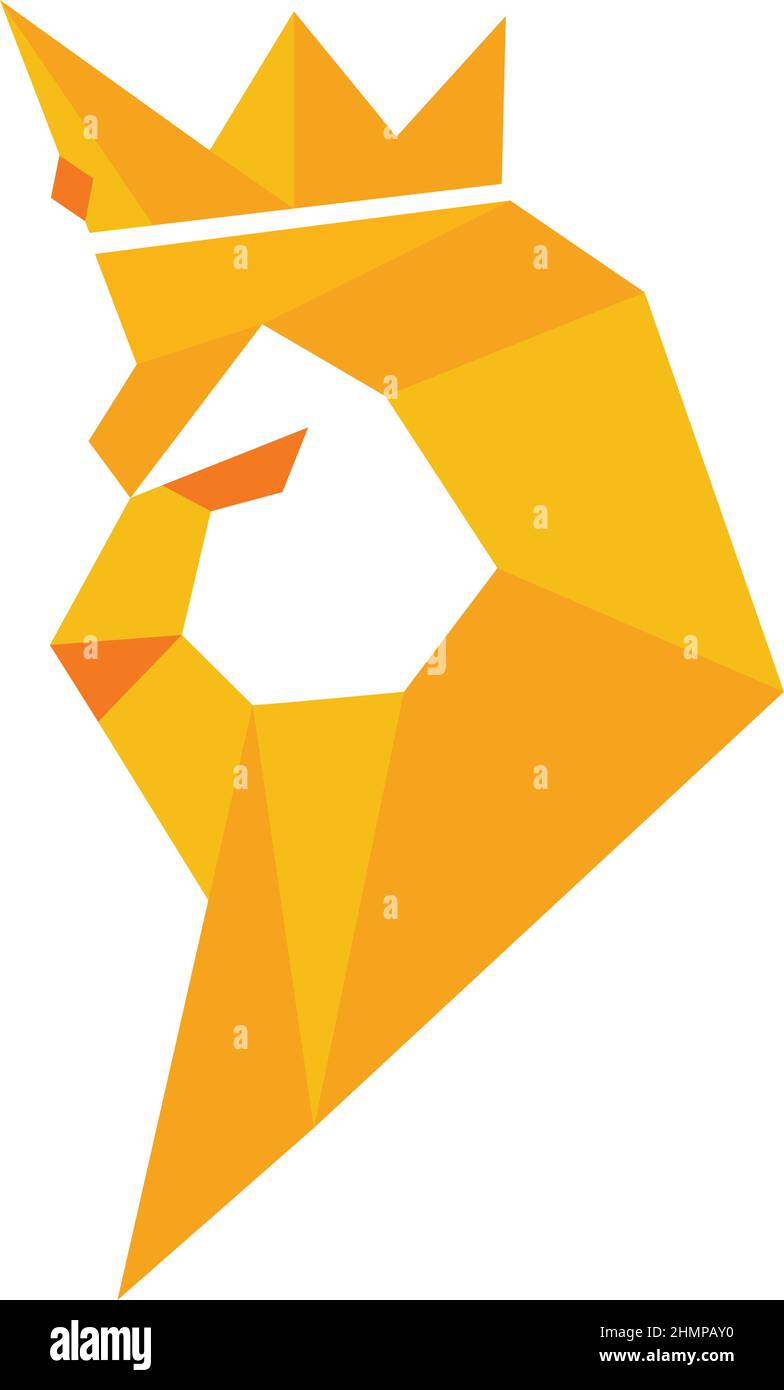 Camera con letto king size e corona a basso contenuto di poly Illustrazione Vettoriale