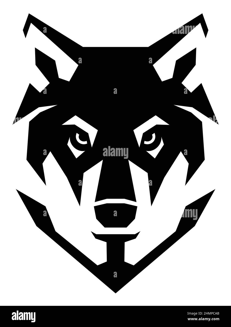 Semplice Wolf Head stile minimalismo Illustrazione Vettoriale