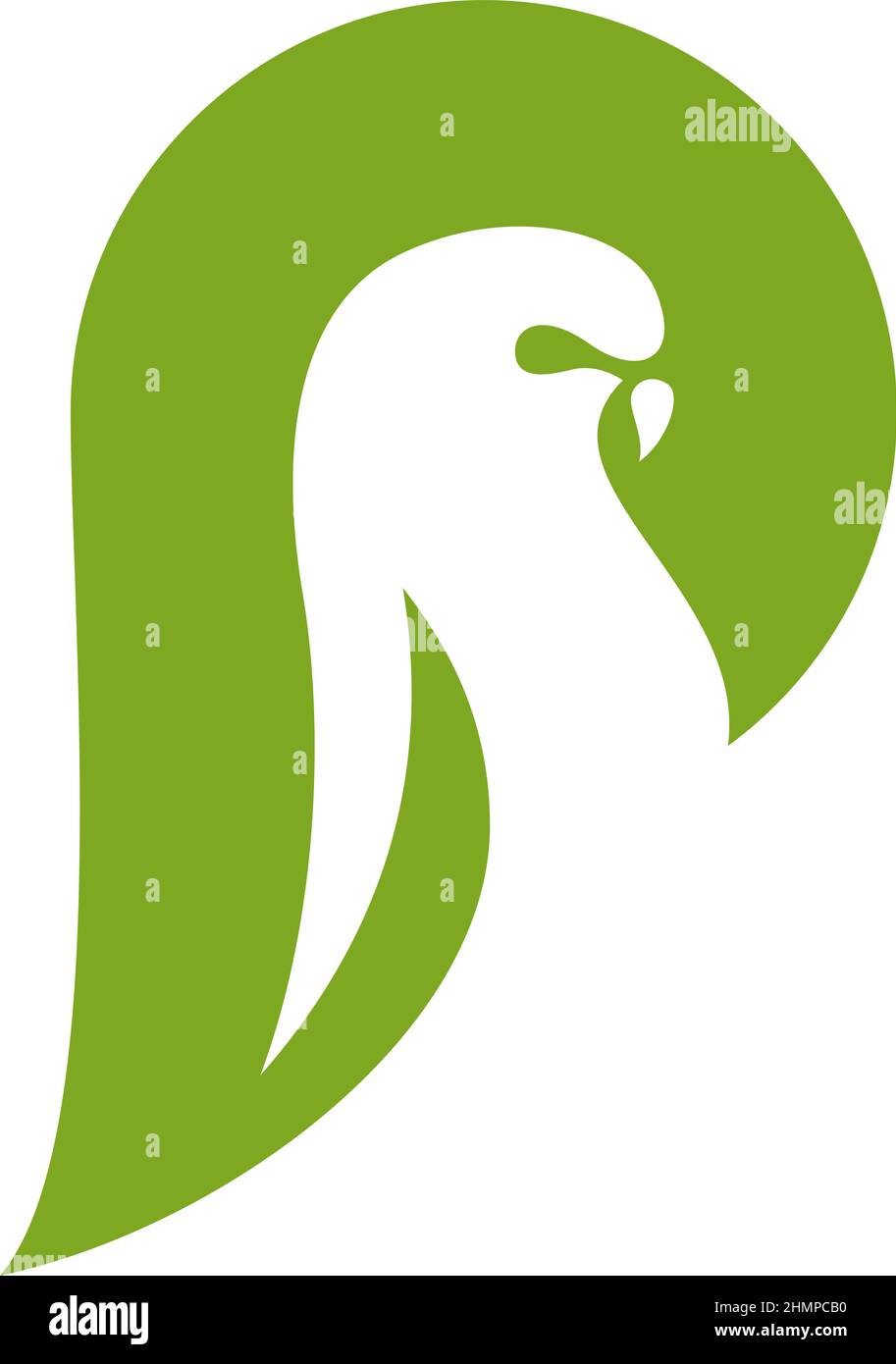 Lettera P con spazio negativo progettato come Parakeet Illustrazione Vettoriale