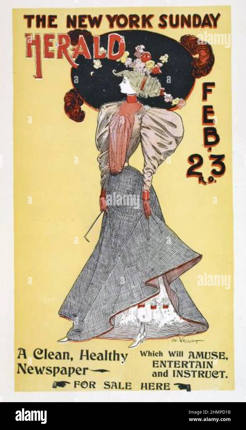 NEW YORK DOMENICA HERALD copertina 23 febbraio 1895 Foto Stock