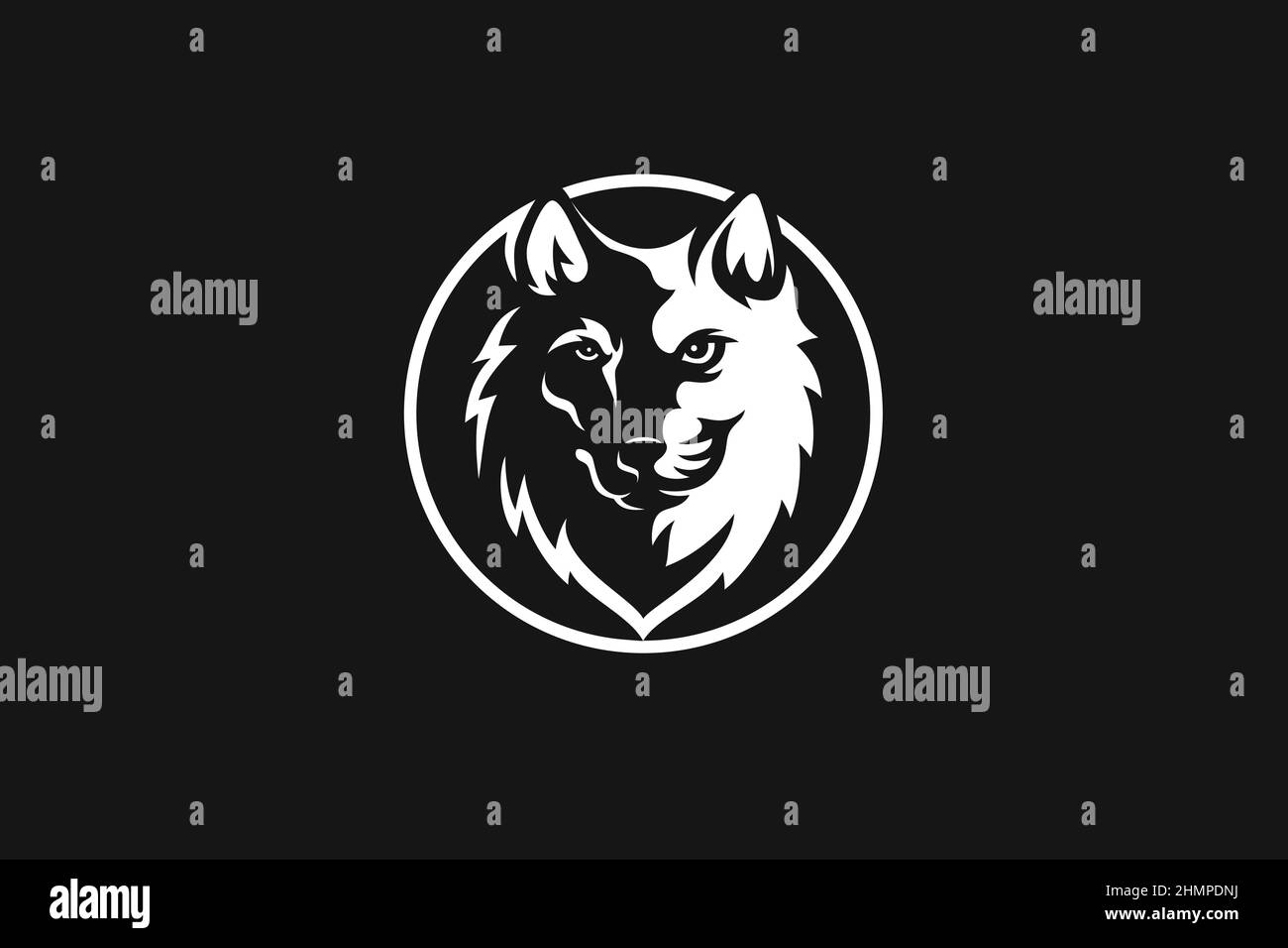 Una creatura con mezzo gatto lupo Illustrazione Vettoriale