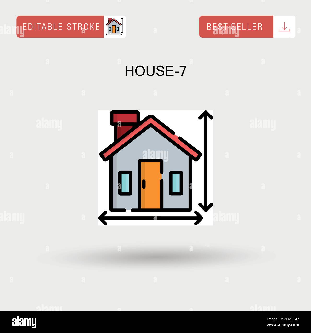 House-7 semplice icona vettoriale. Illustrazione Vettoriale