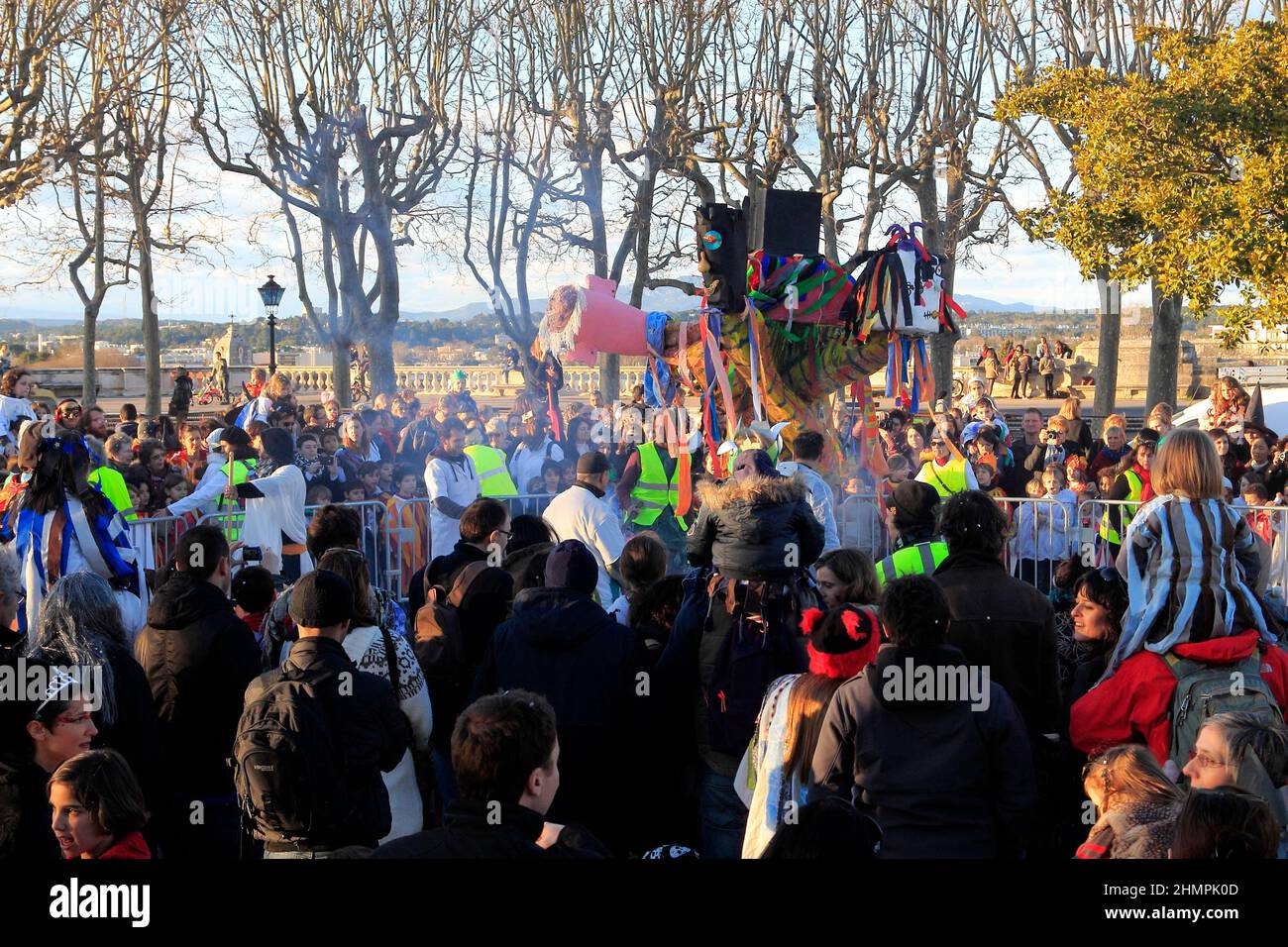 Il carnevale occitano organizzato dalle scuole Calandretas a Montpellier. Occitanie, Francia Foto Stock