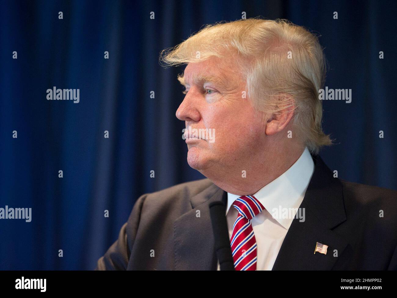 Austin, Texas, Stati Uniti. 23rd ago 2016. Austin, Texas 23 agosto 2016: Il candidato presidenziale repubblicano DONALD TRUMP porta la sua campagna non convenzionale in Texas con un’oscillazione attraverso il Texas centrale, perlopiù democratico, con assalti ai fondi e un rally. (Credit Image: © Bob Daemmrich/ZUMA Press Wire) Foto Stock