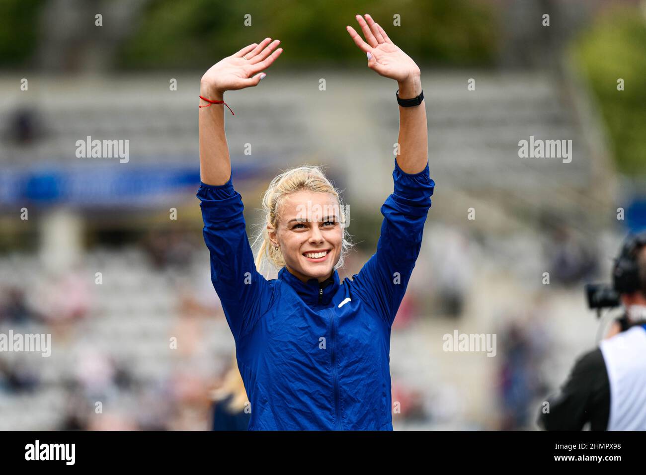 Yuliya (Yuliia) Levchenko (High Jump femminile) dell'Ucraina compete durante la IAAF Wanda Diamond League, Meeting de Paris Athletics il 28 agosto, Foto Stock