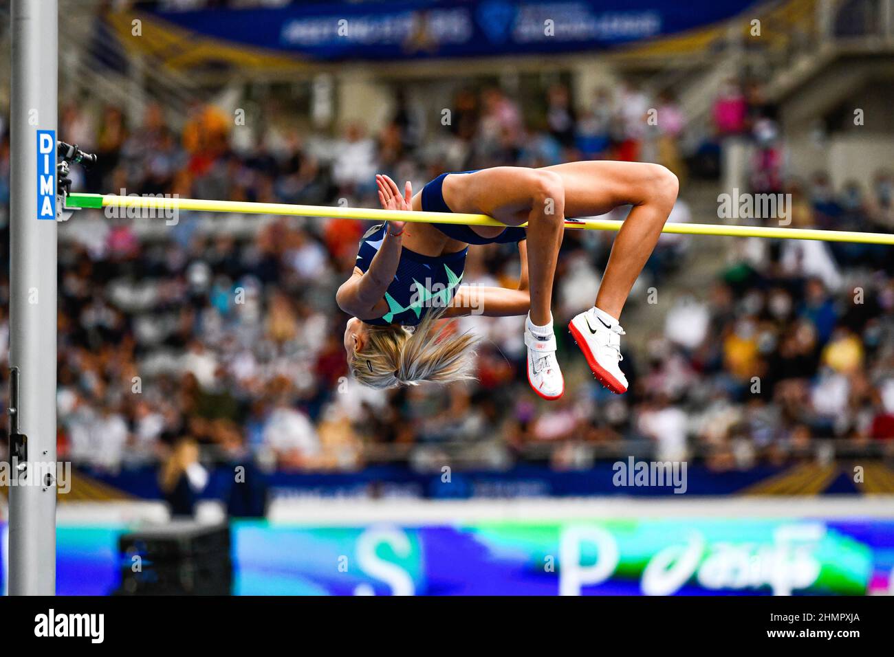 Yuliya (Yuliia) Levchenko (High Jump femminile) dell'Ucraina compete durante la IAAF Wanda Diamond League, Meeting de Paris Athletics il 28 agosto, Foto Stock