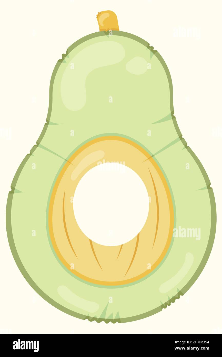 Avocado materasso gonfiabile icona per la festa in piscina, vacanza in spiaggia e vacanza in hotel Illustrazione Vettoriale